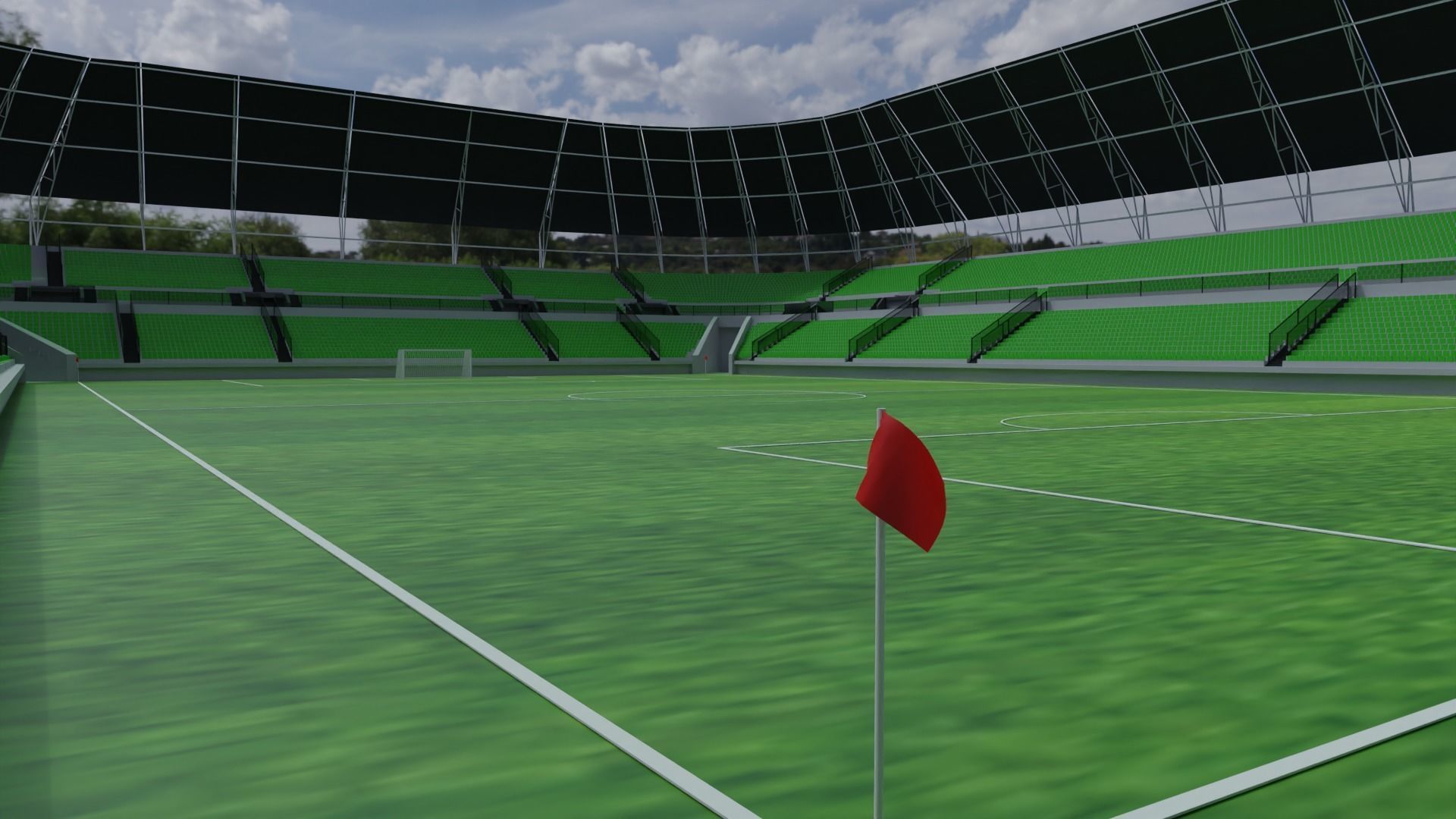 Football Stadium Low-poly 3D model_1