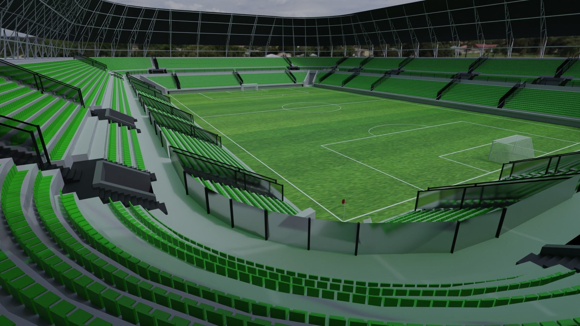 Football Stadium Low-poly 3D model_4