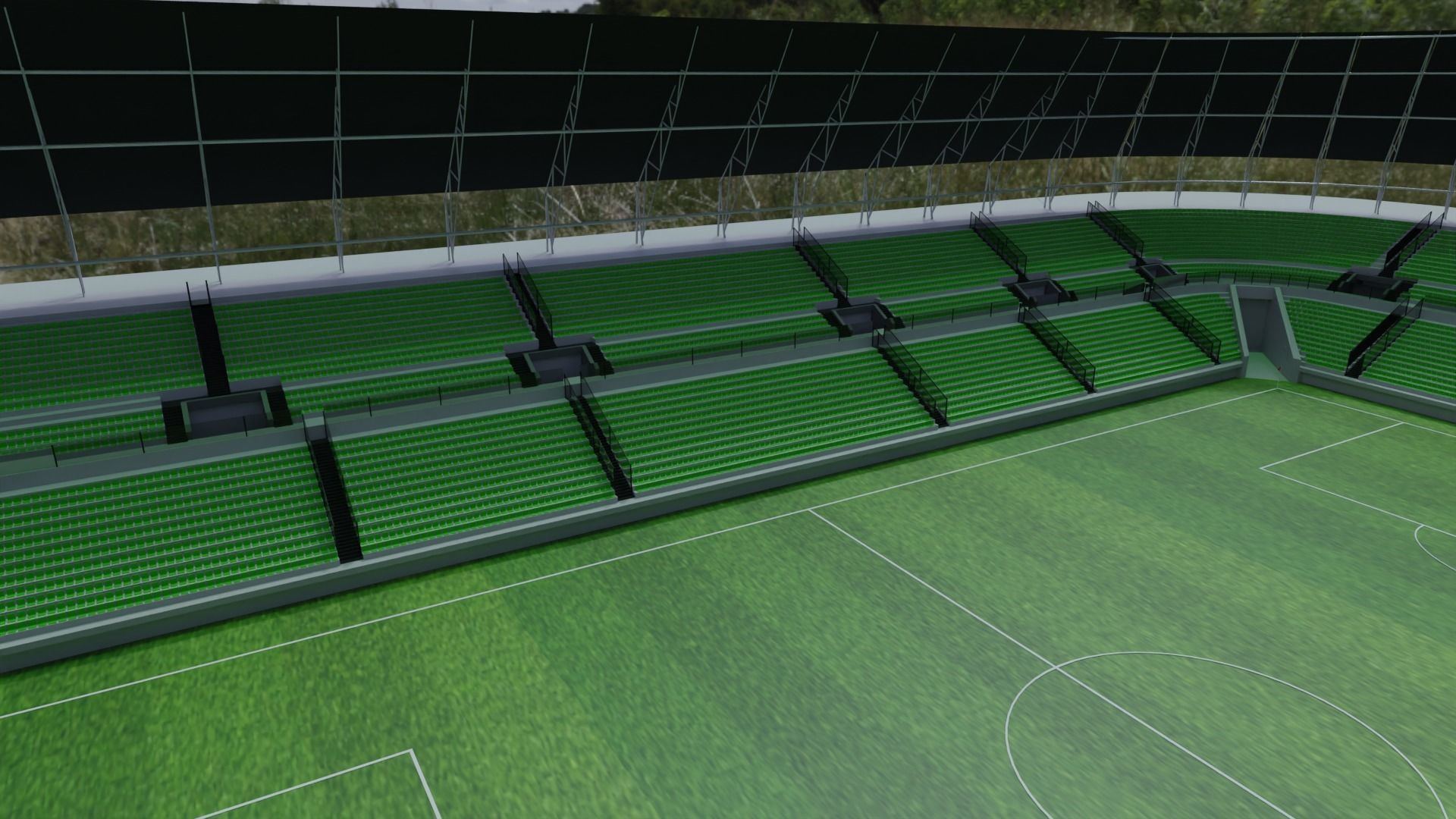 Football Stadium Low-poly 3D model_2