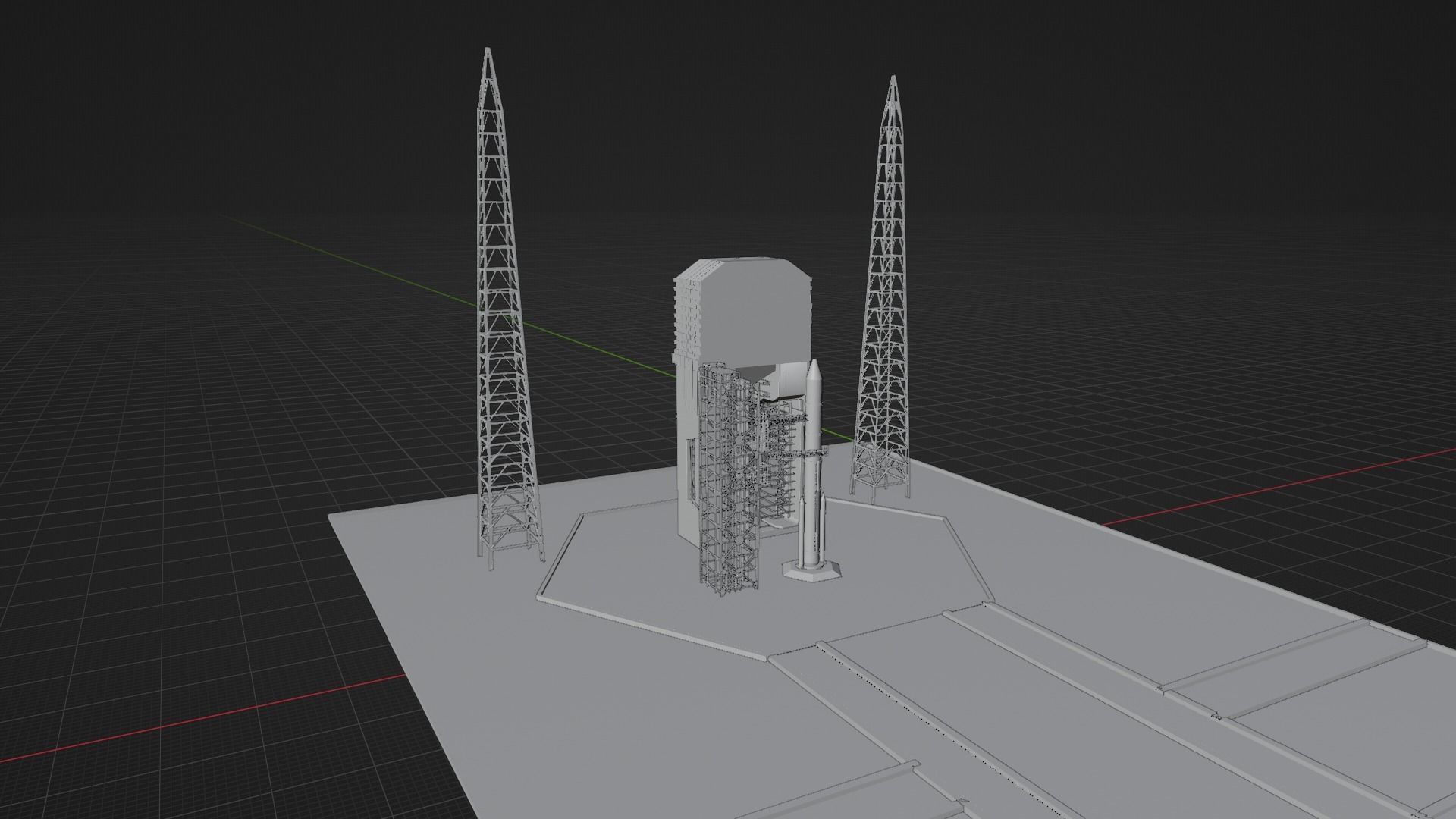 Space Center Launch Complex Low-poly 3D model_6