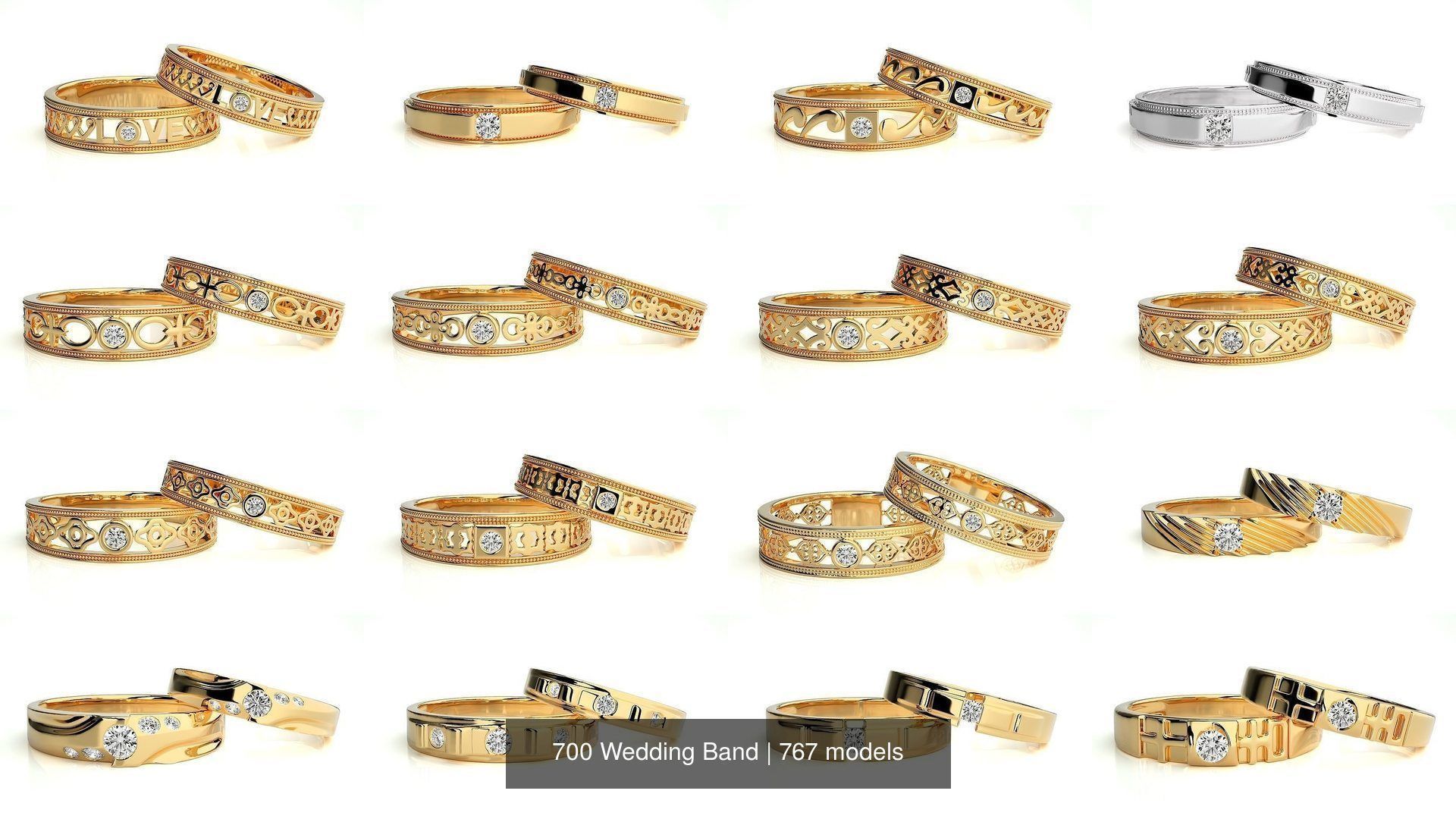 700 Wedding Band 3D Model Collection_2