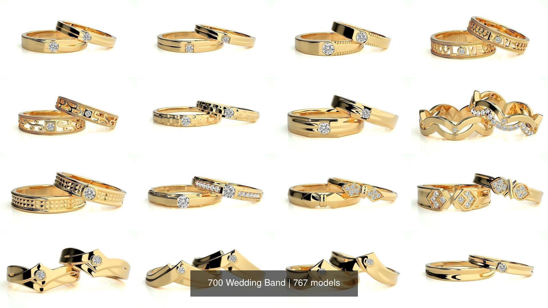 700 Wedding Band 3D Model Collection_112