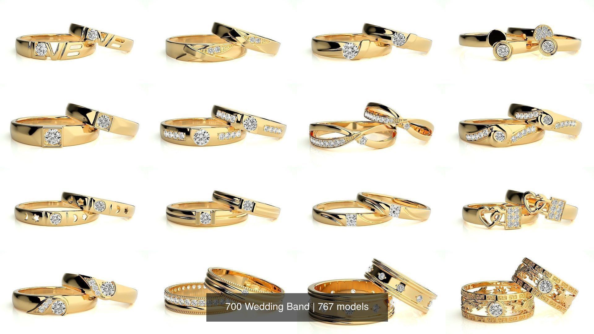 700 Wedding Band 3D Model Collection_31