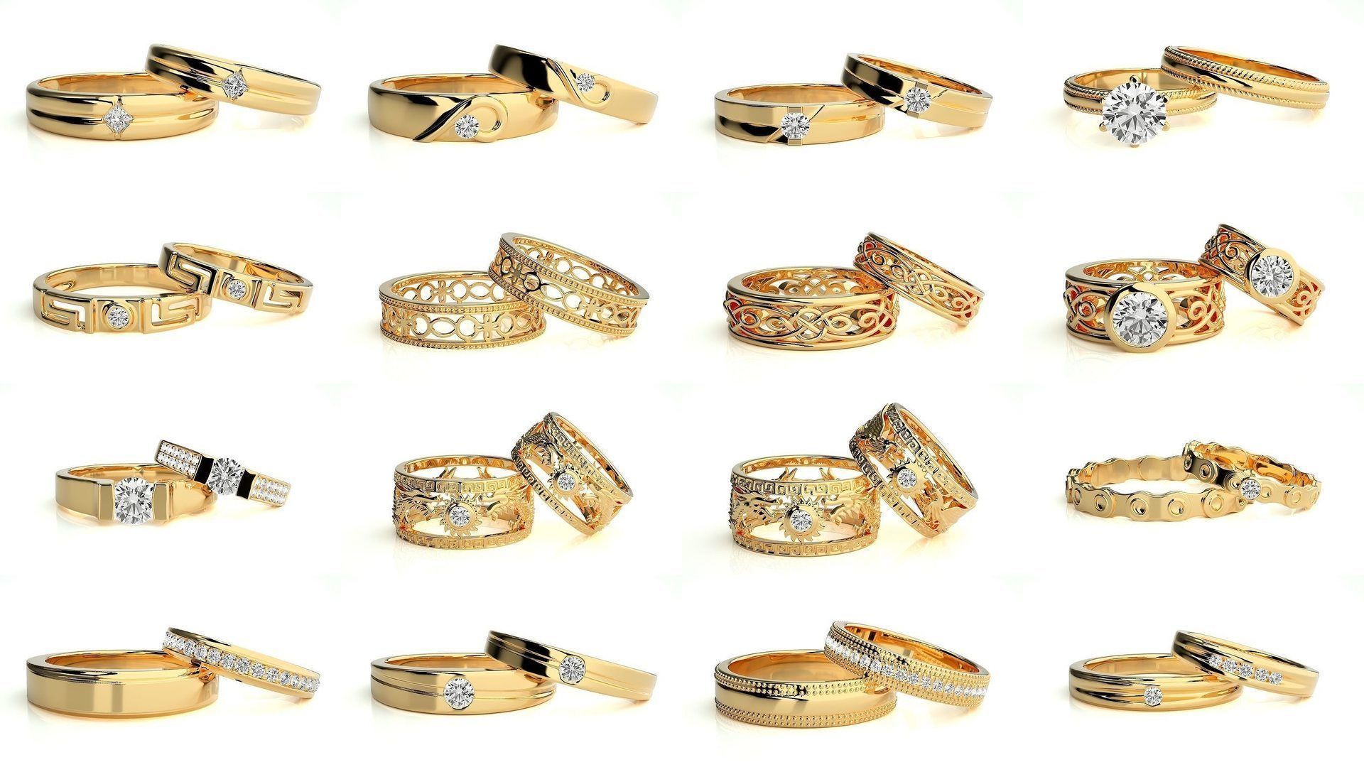 700 Wedding Band 3D Model Collection_5