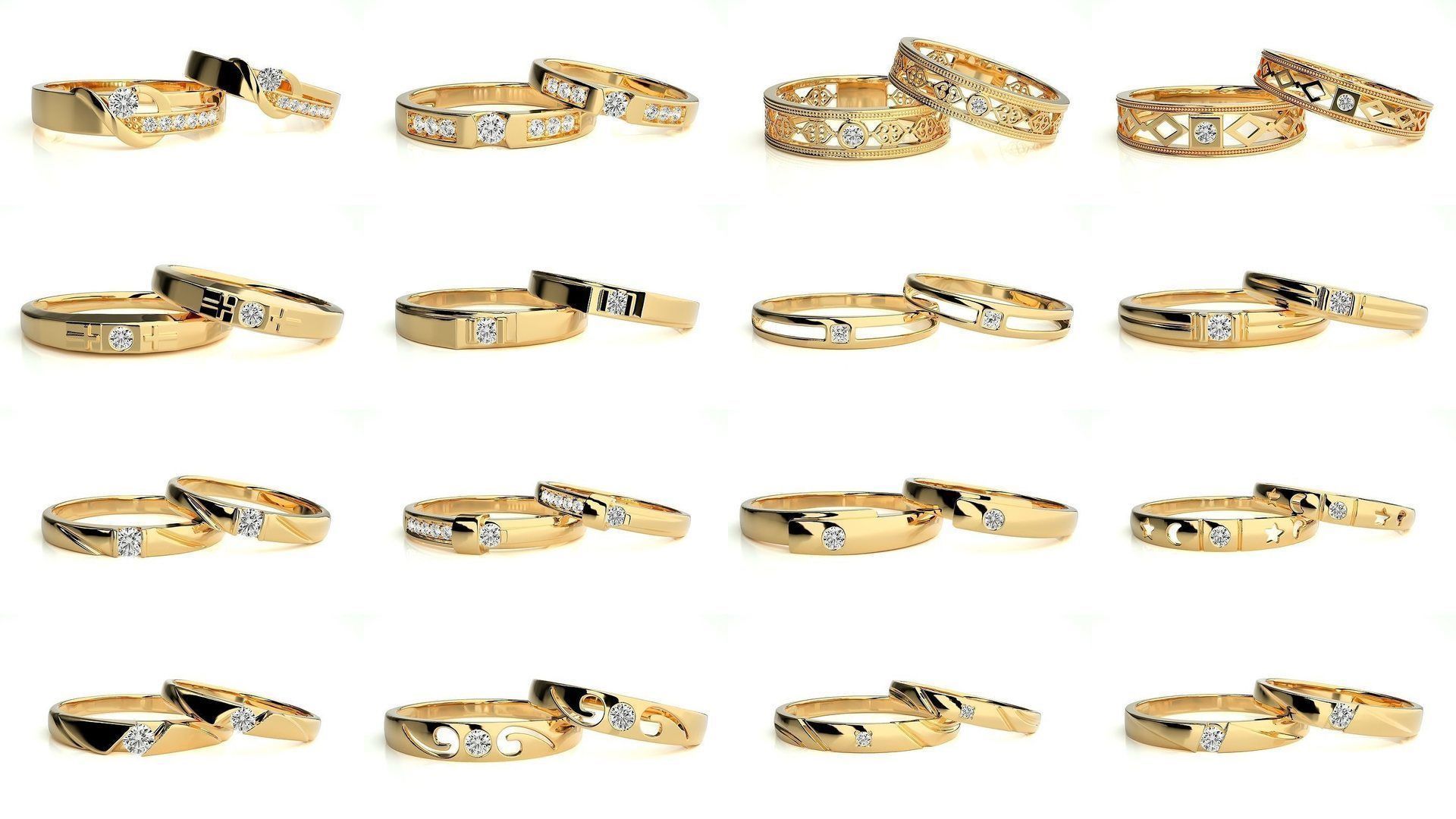 700 Wedding Band 3D Model Collection_9