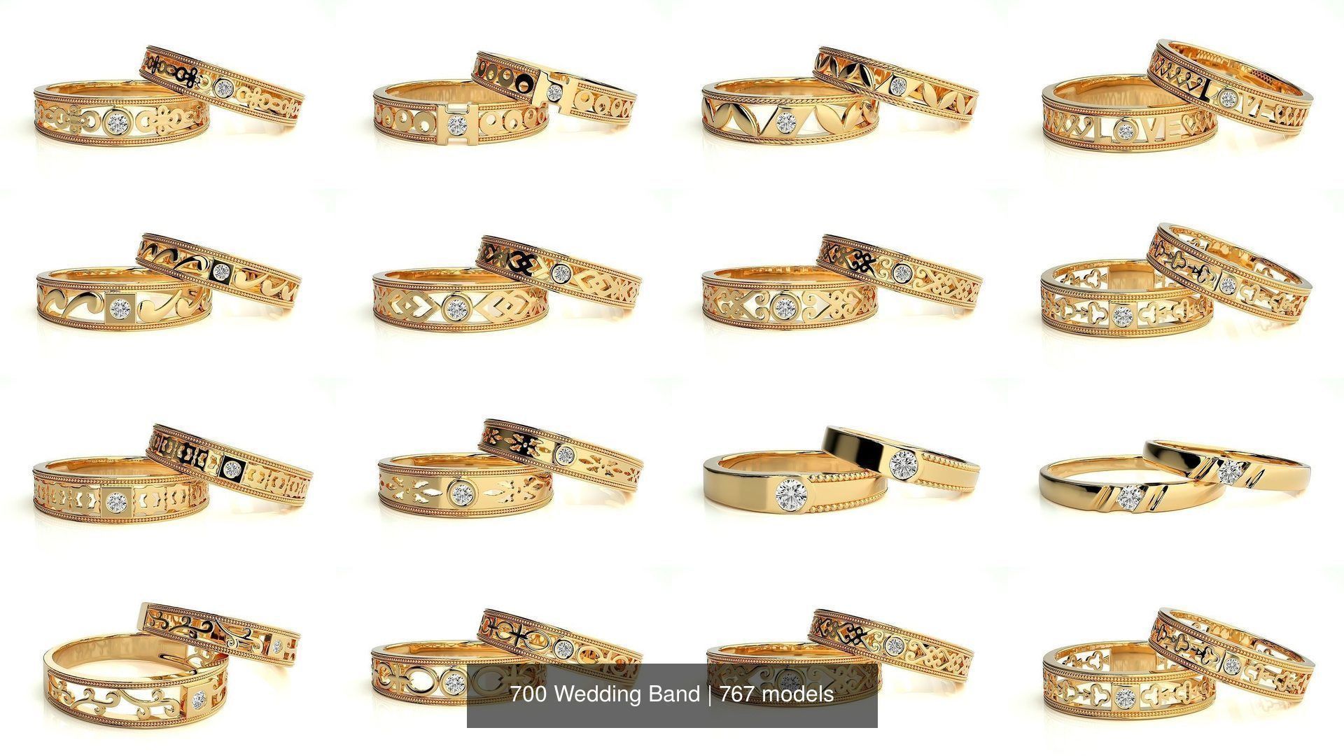 700 Wedding Band 3D Model Collection_37
