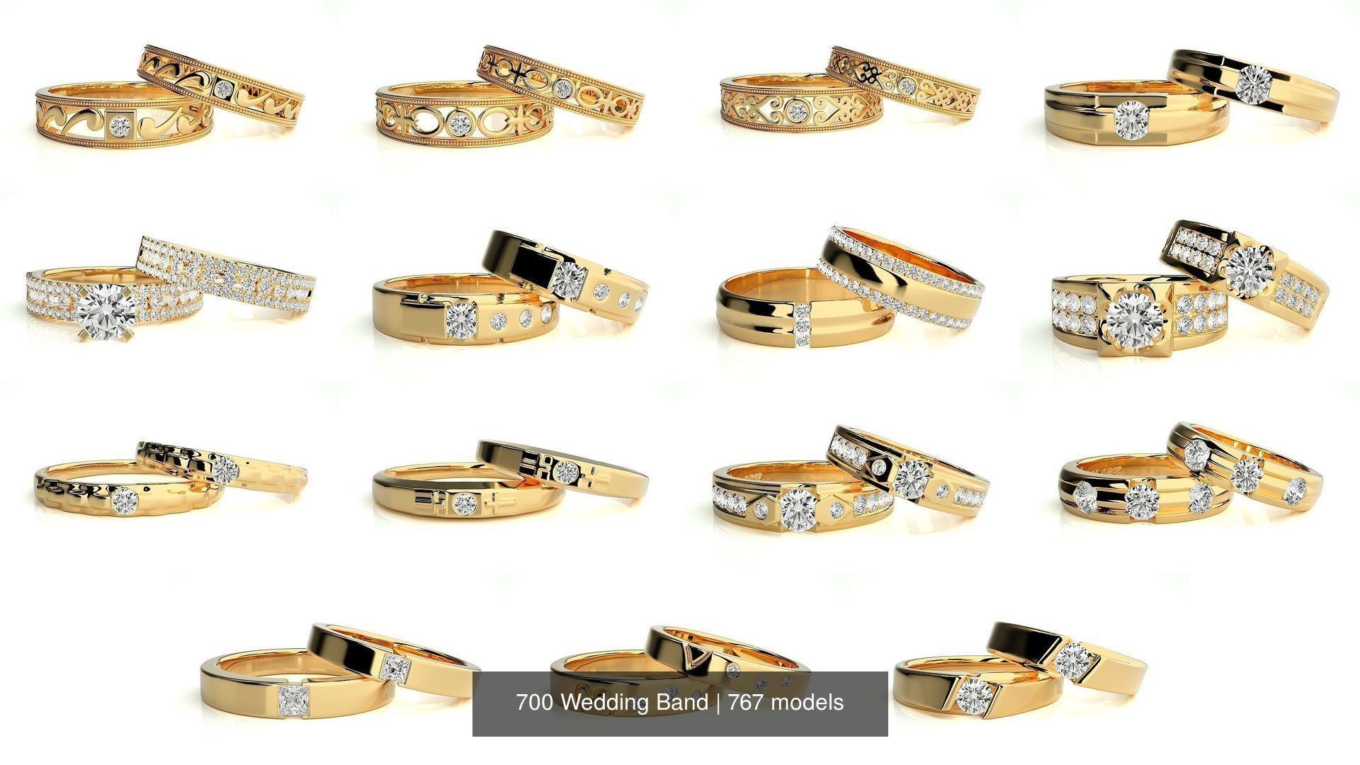700 Wedding Band 3D Model Collection_121