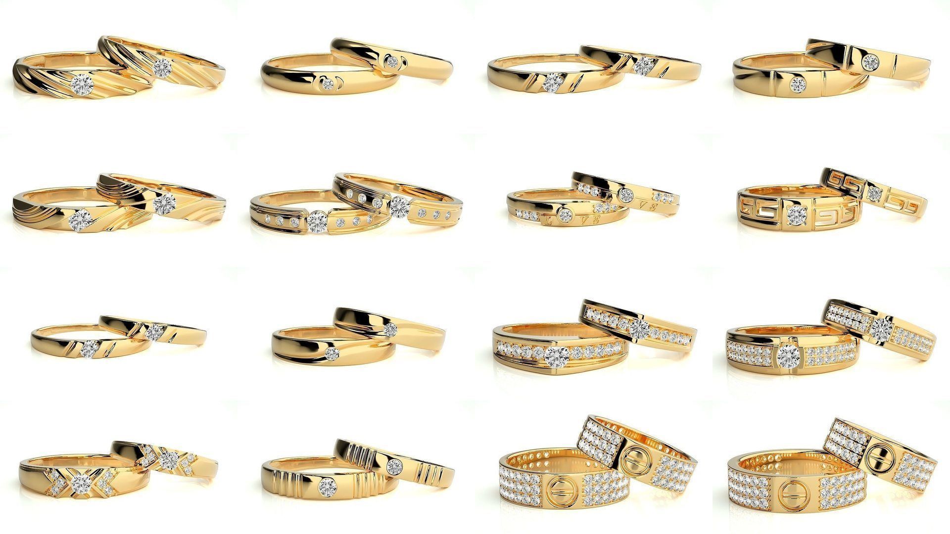 700 Wedding Band 3D Model Collection_11