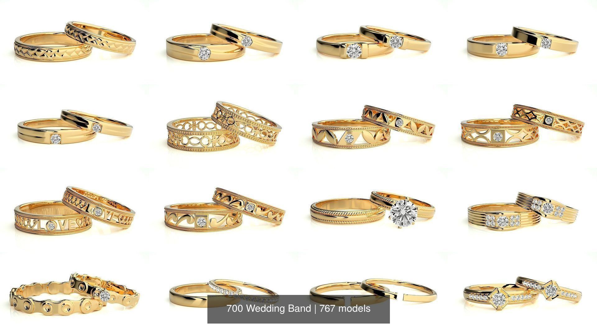 700 Wedding Band 3D Model Collection_82