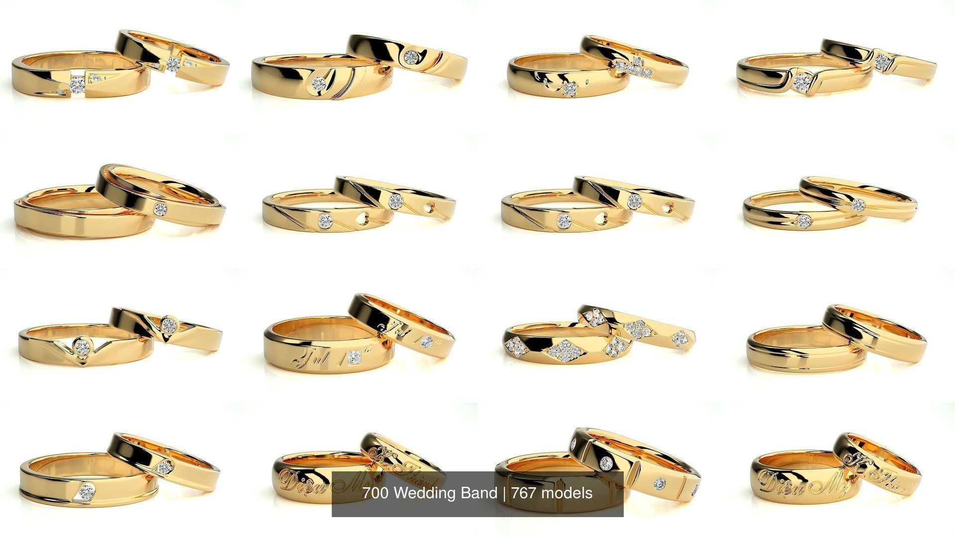 700 Wedding Band 3D Model Collection_43