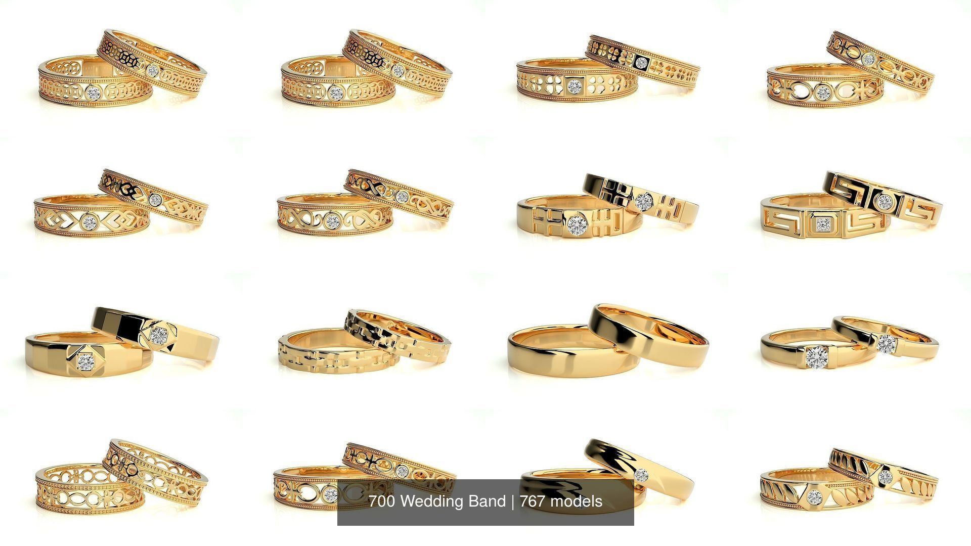 700 Wedding Band 3D Model Collection_109