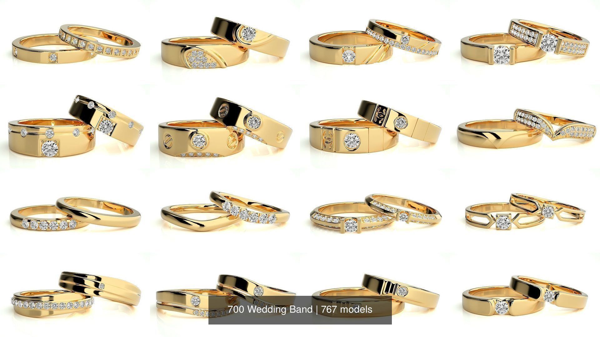 700 Wedding Band 3D Model Collection_70