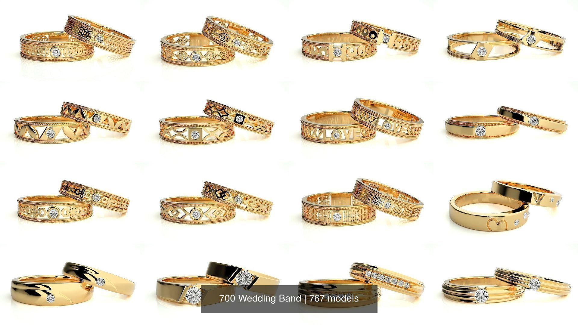 700 Wedding Band 3D Model Collection_34