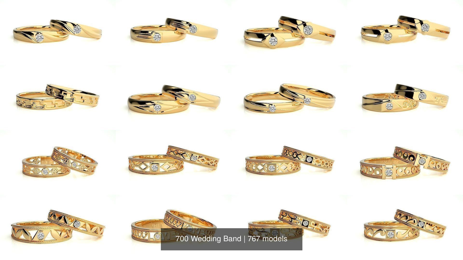 700 Wedding Band 3D Model Collection_94