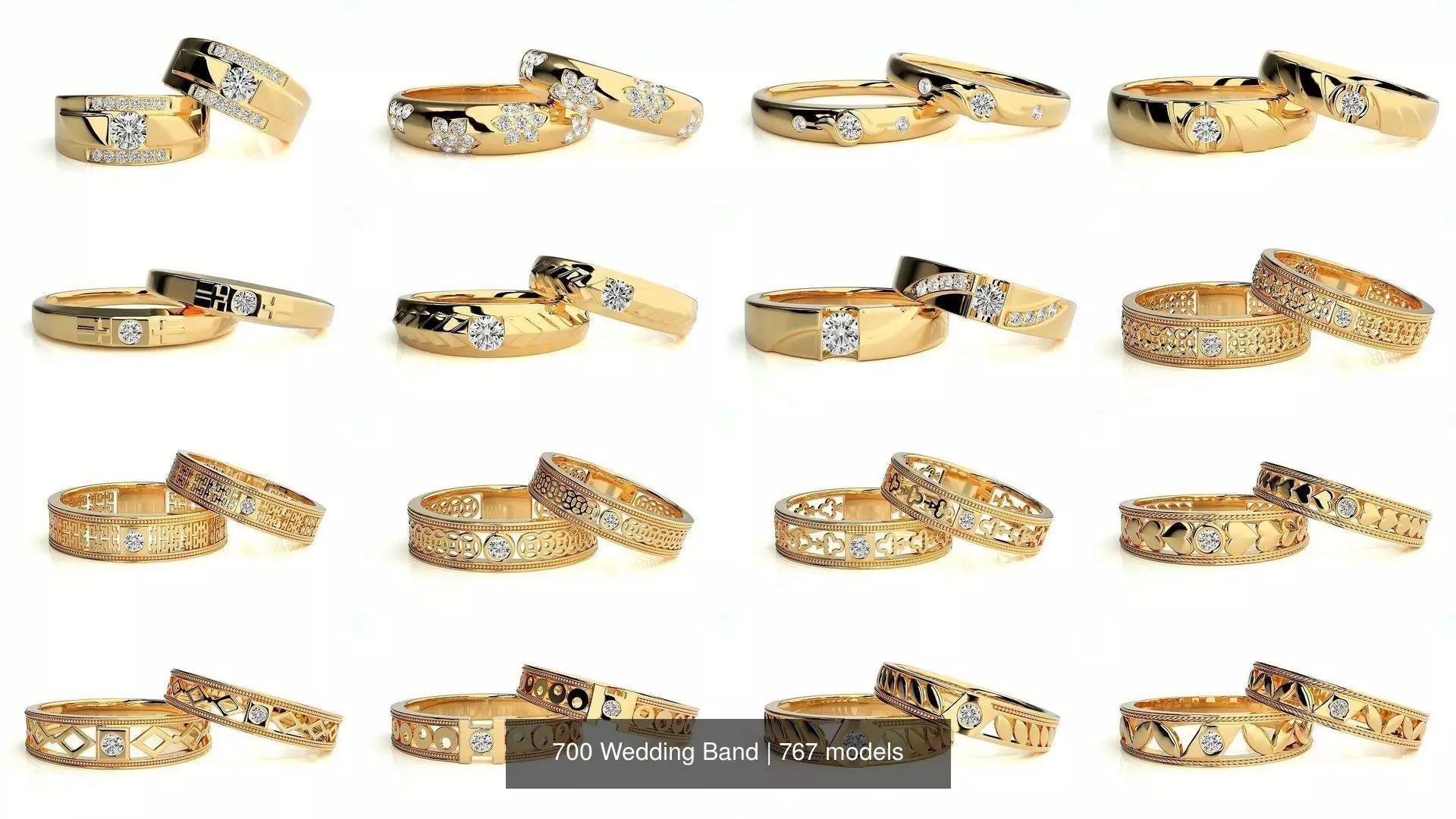700 Wedding Band 3D Model Collection_0