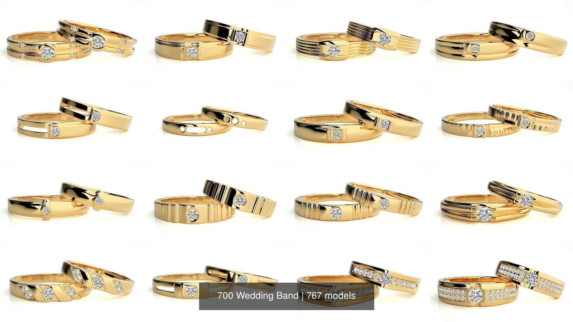 700 Wedding Band 3D Model Collection_16