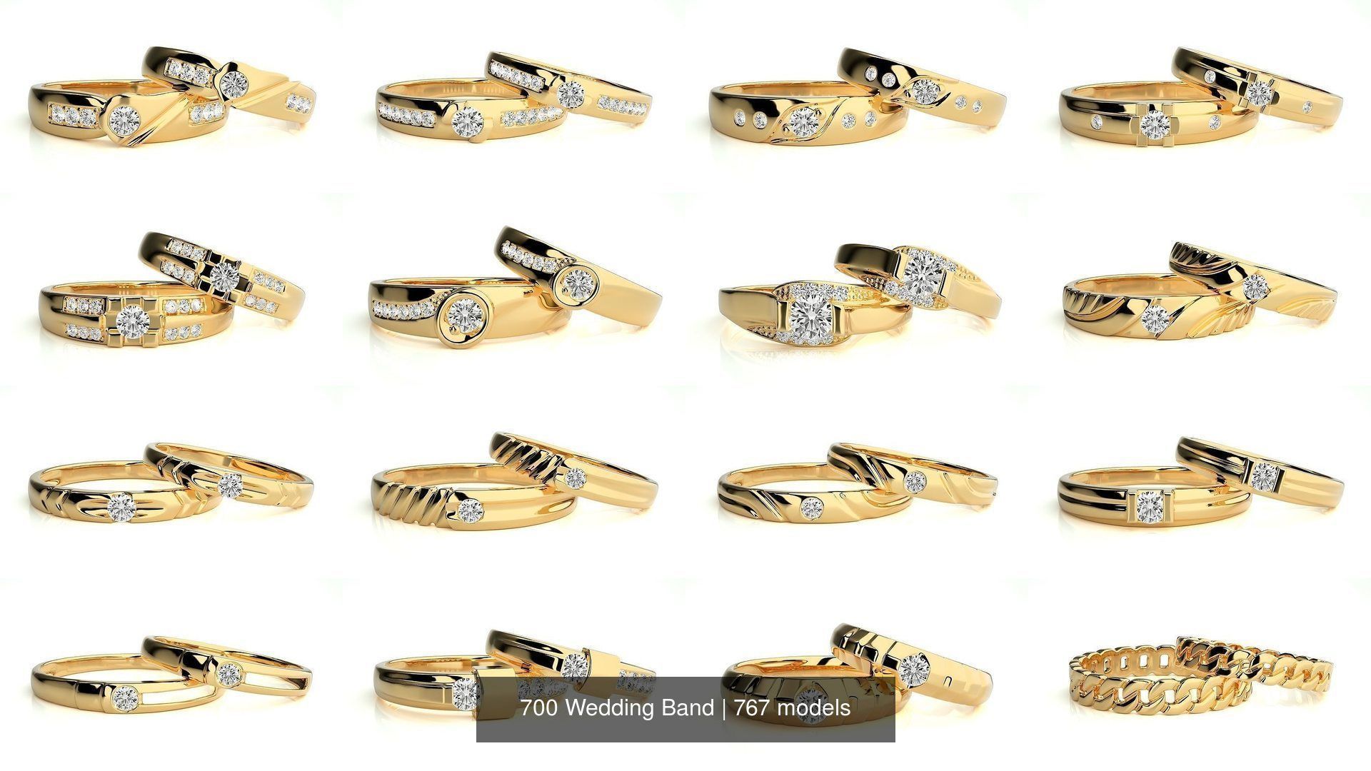 700 Wedding Band 3D Model Collection_28