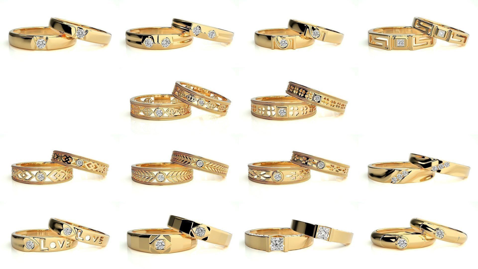 700 Wedding Band 3D Model Collection_3