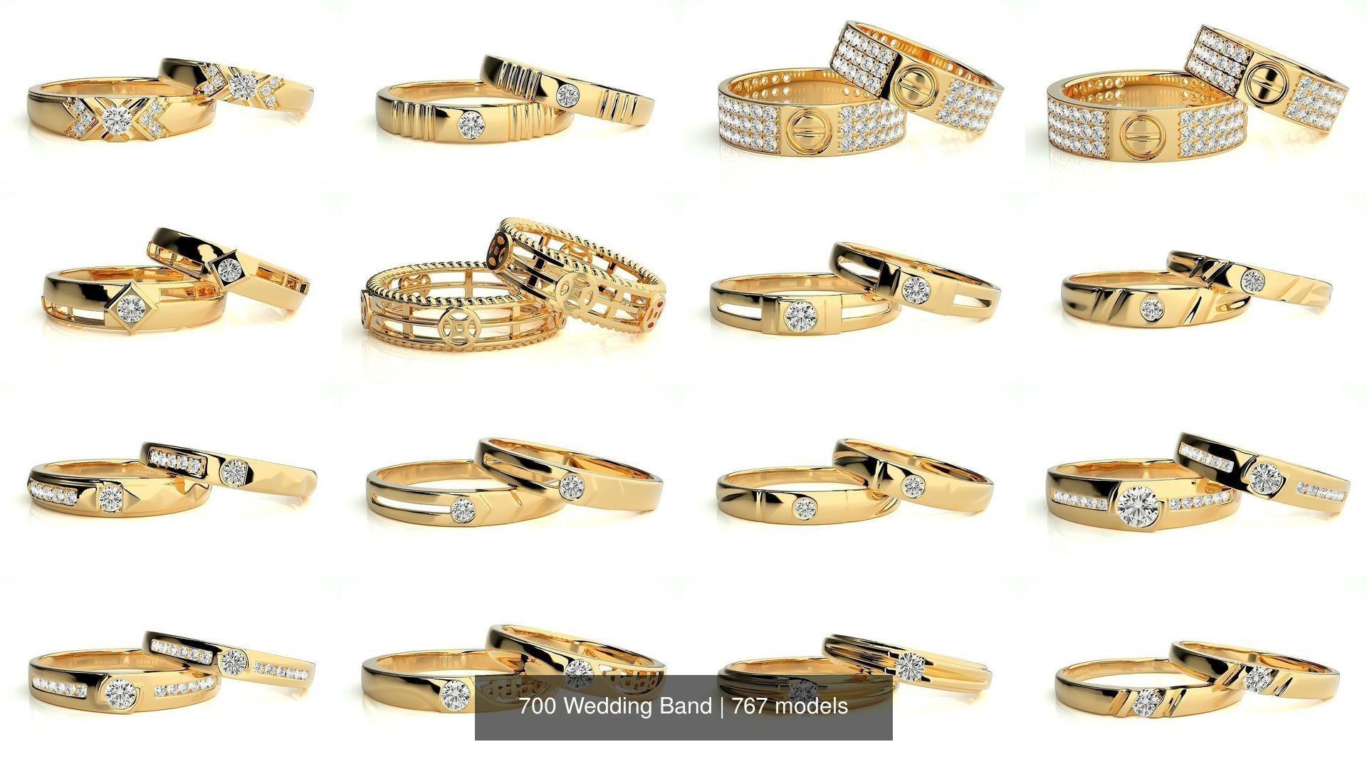 700 Wedding Band 3D Model Collection_18