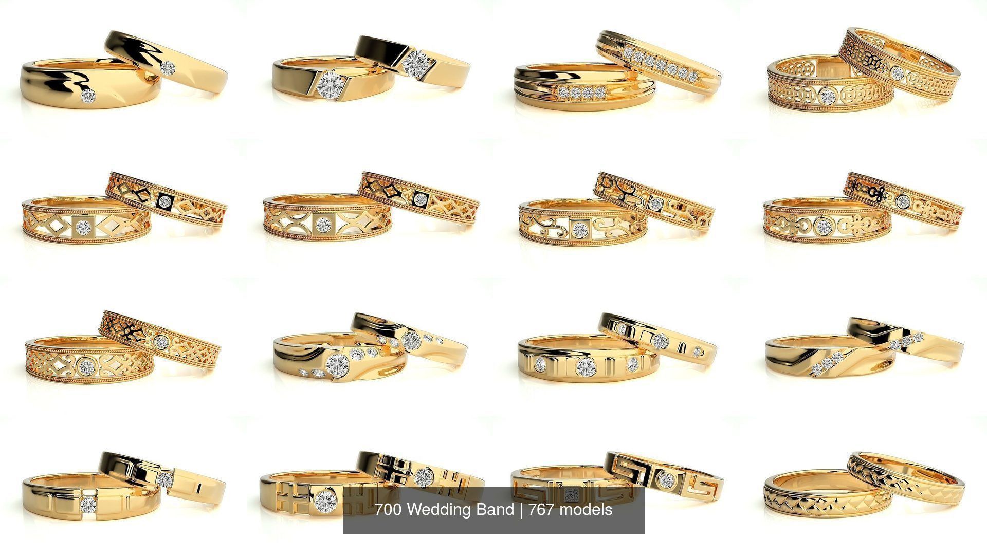 700 Wedding Band 3D Model Collection_76