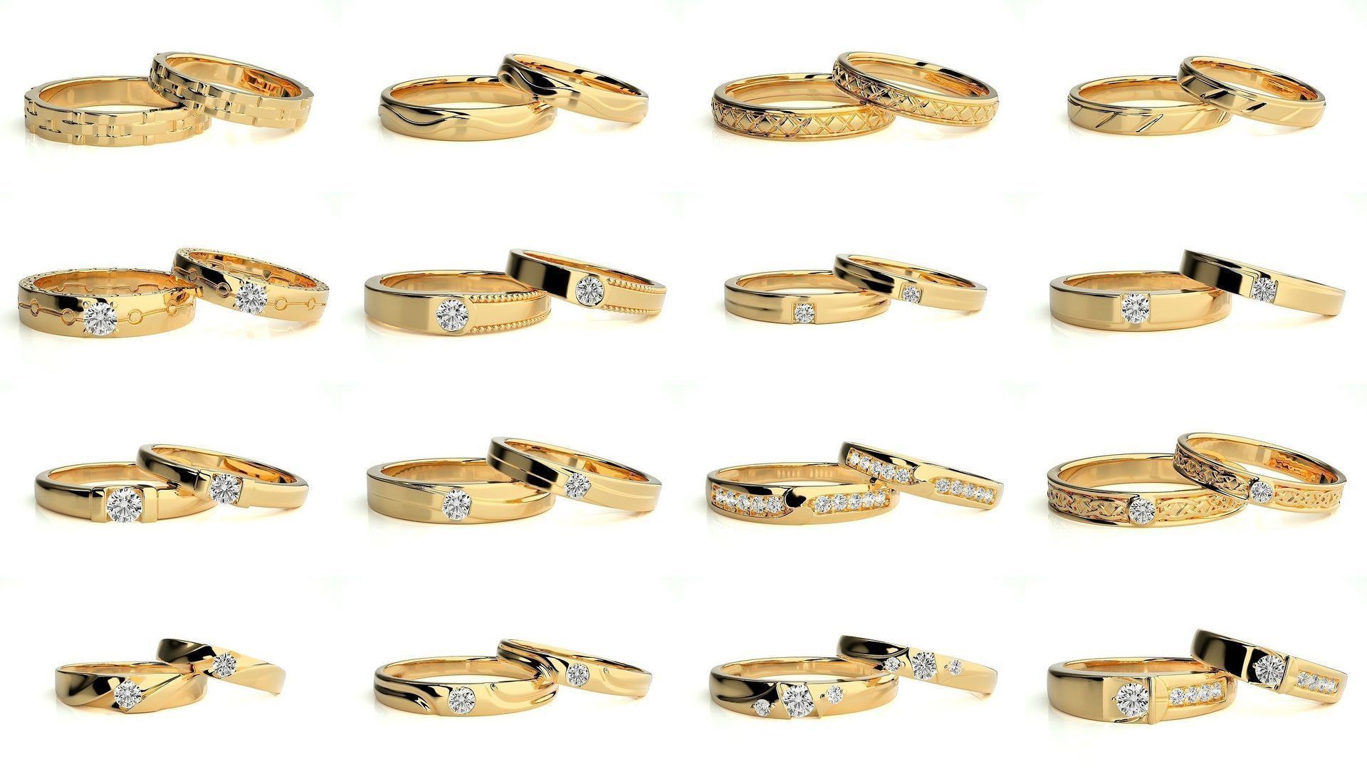 700 Wedding Band 3D Model Collection_7