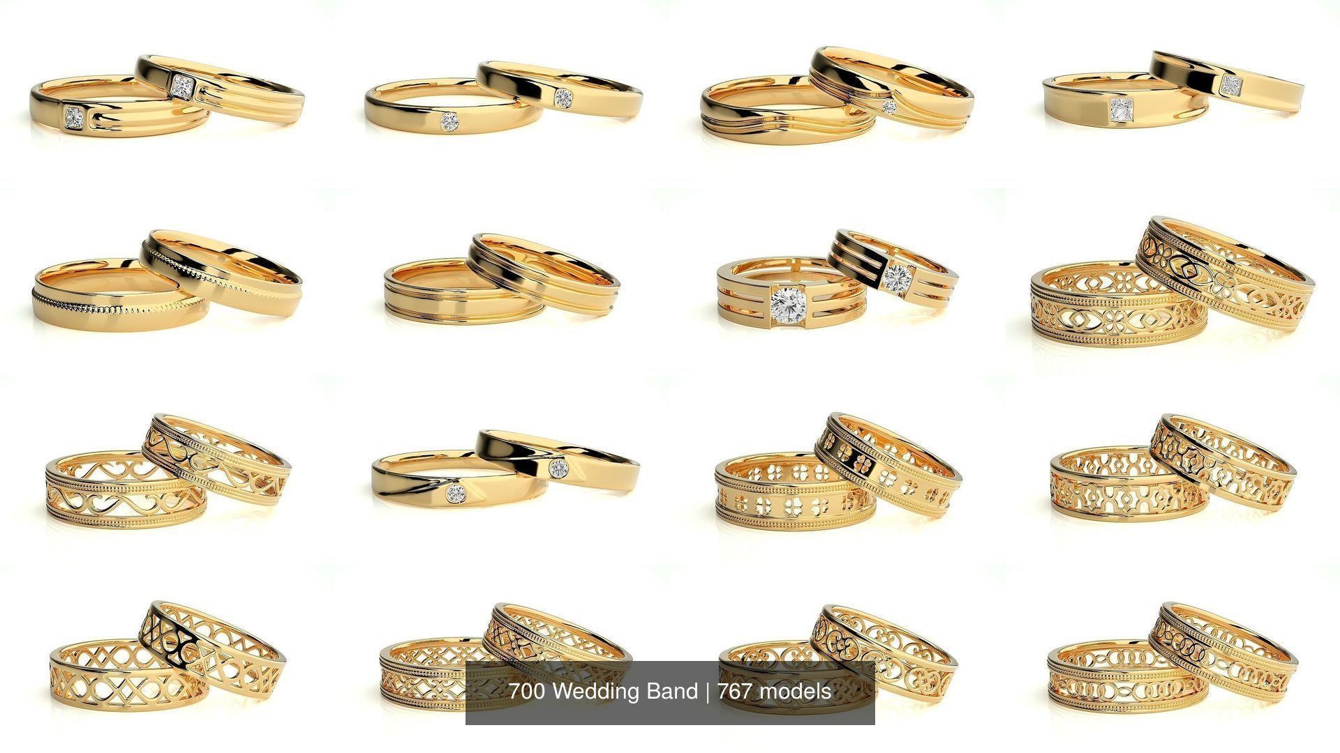 700 Wedding Band 3D Model Collection_64