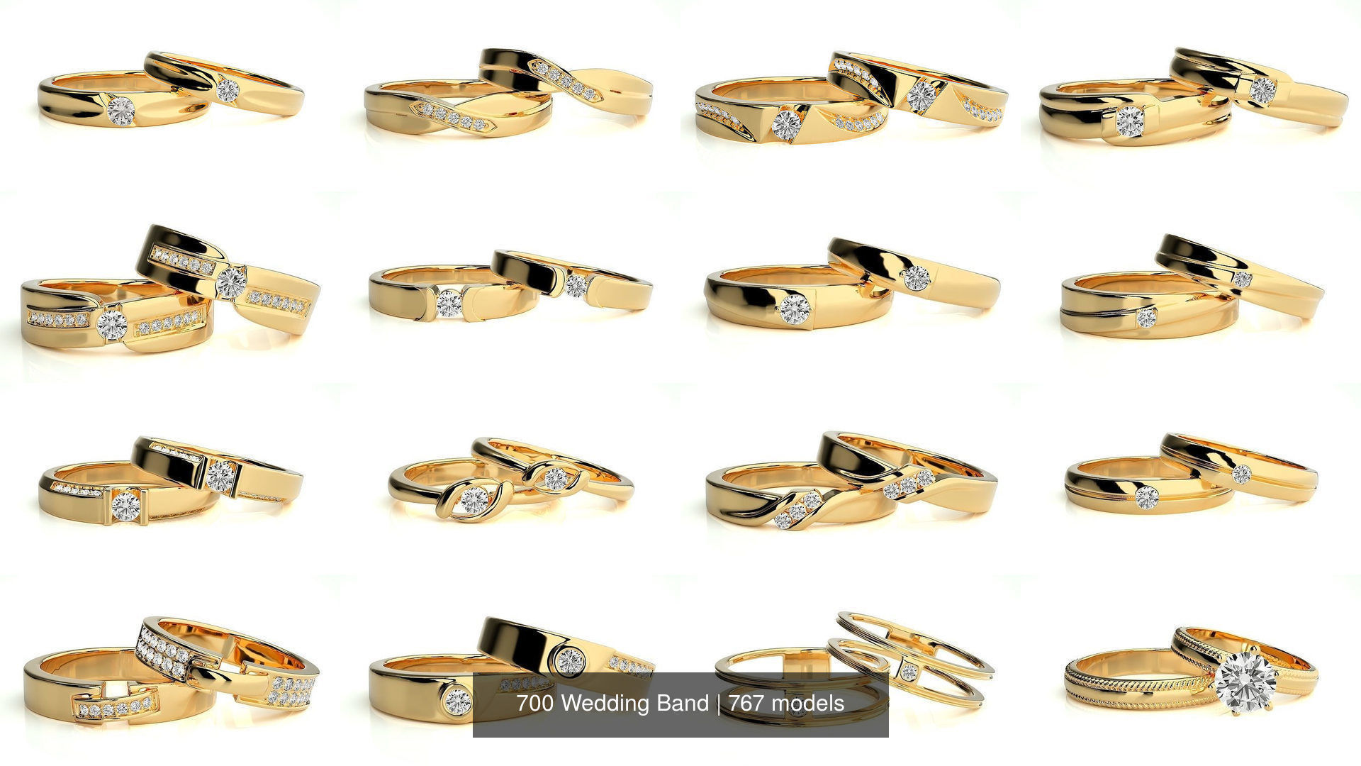 700 Wedding Band 3D Model Collection_73