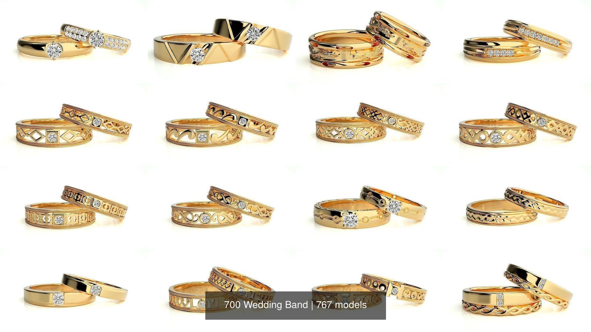 700 Wedding Band 3D Model Collection_106