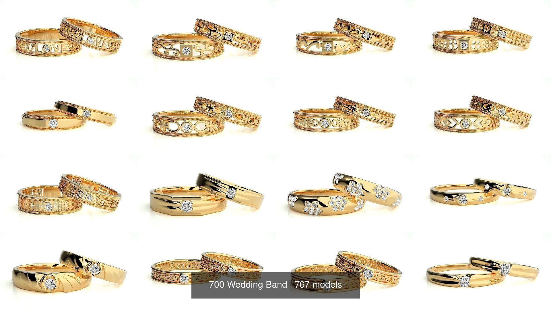 700 Wedding Band 3D Model Collection_100