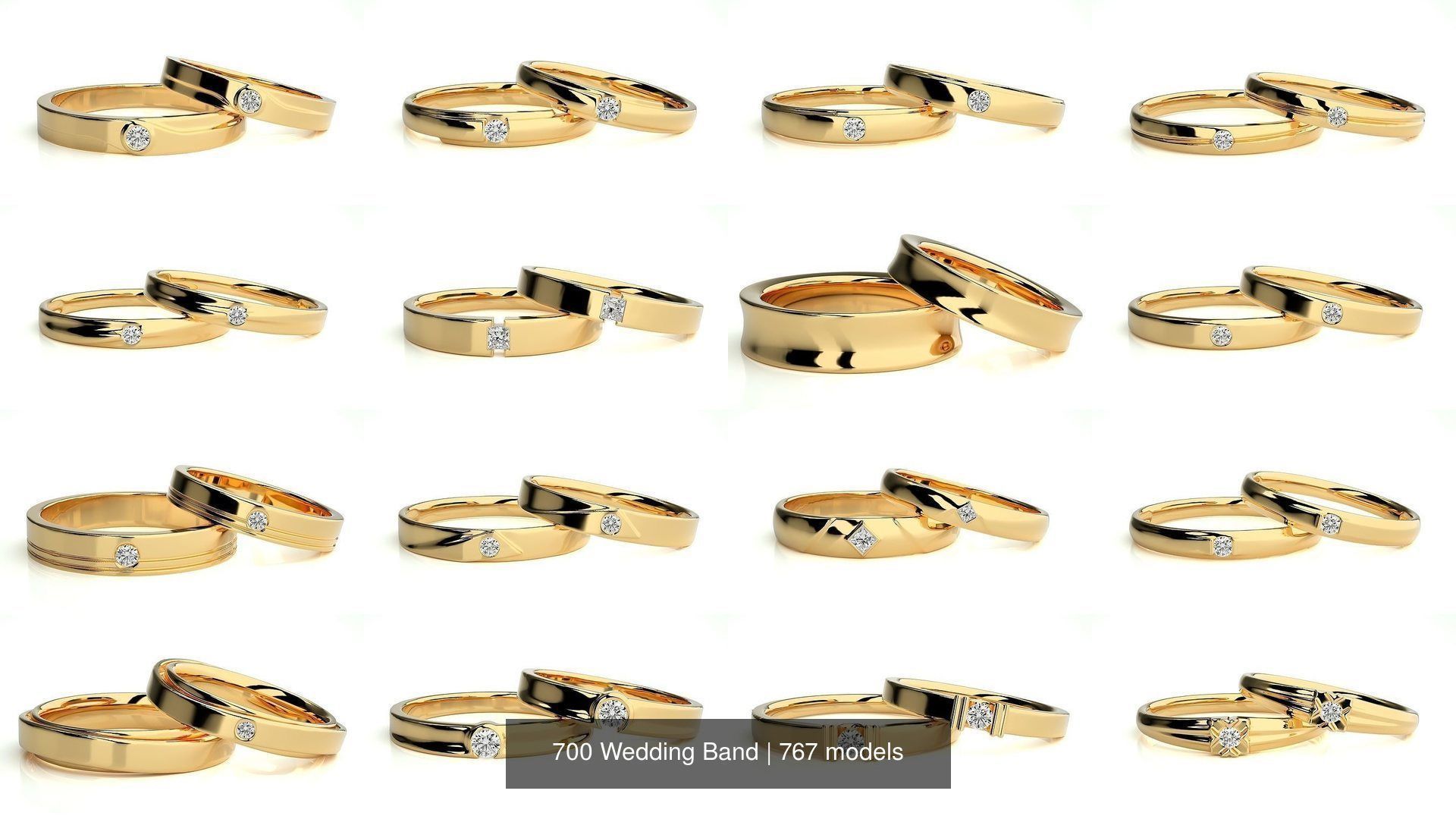 700 Wedding Band 3D Model Collection_55