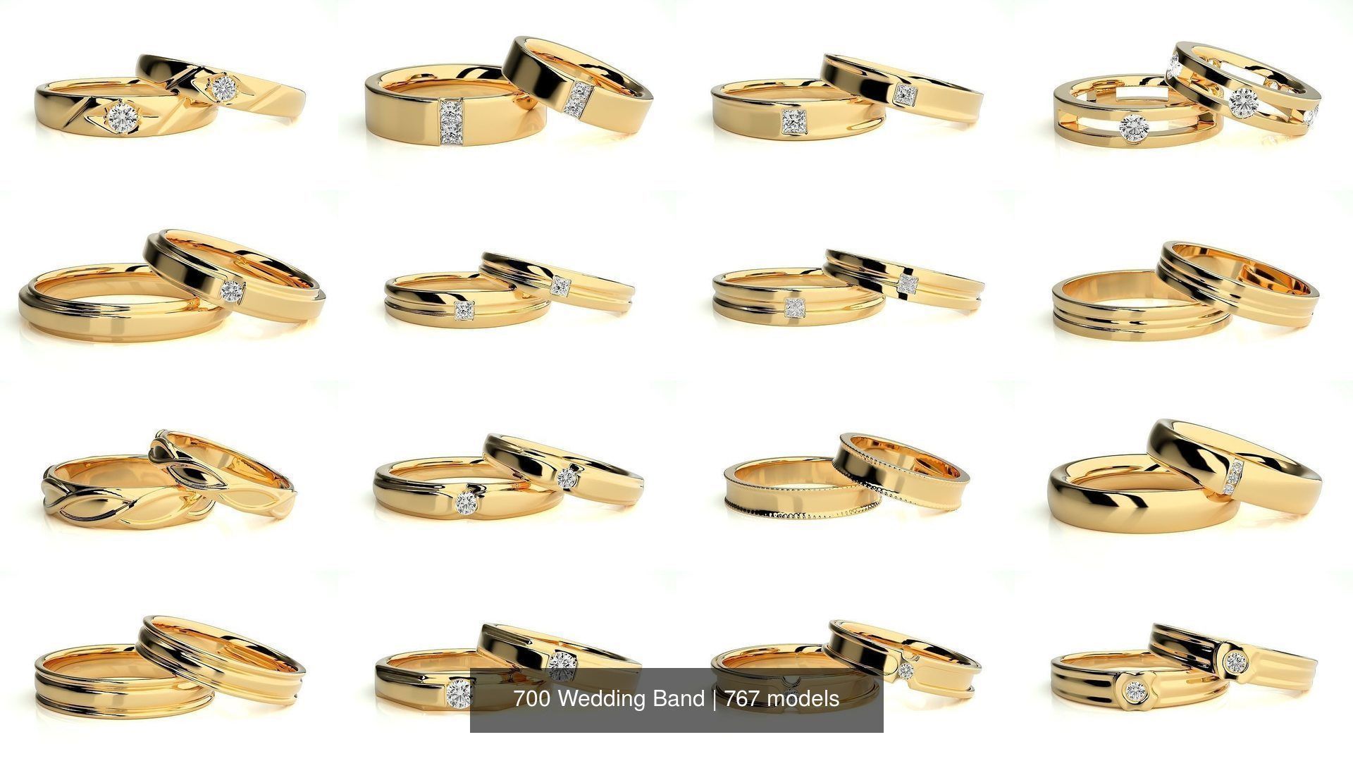 700 Wedding Band 3D Model Collection_61