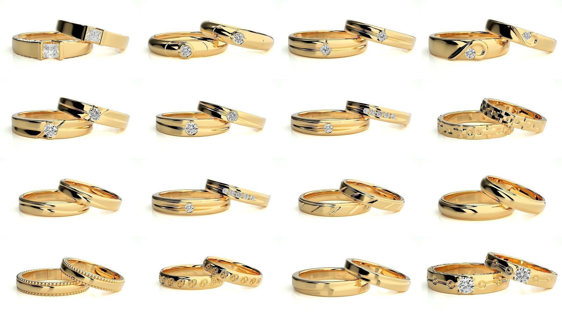 700 Wedding Band 3D Model Collection_77