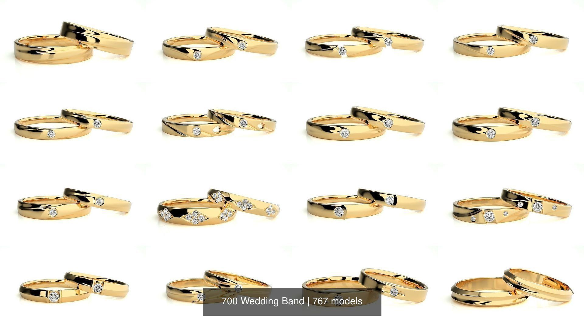 700 Wedding Band 3D Model Collection_58