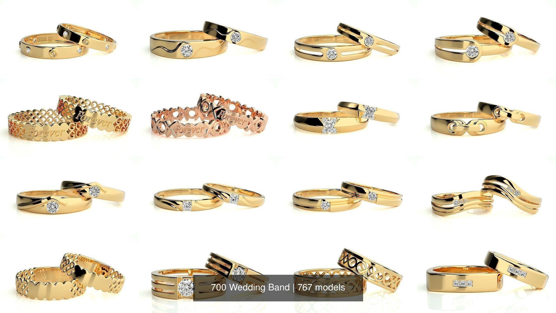 700 Wedding Band 3D Model Collection_22