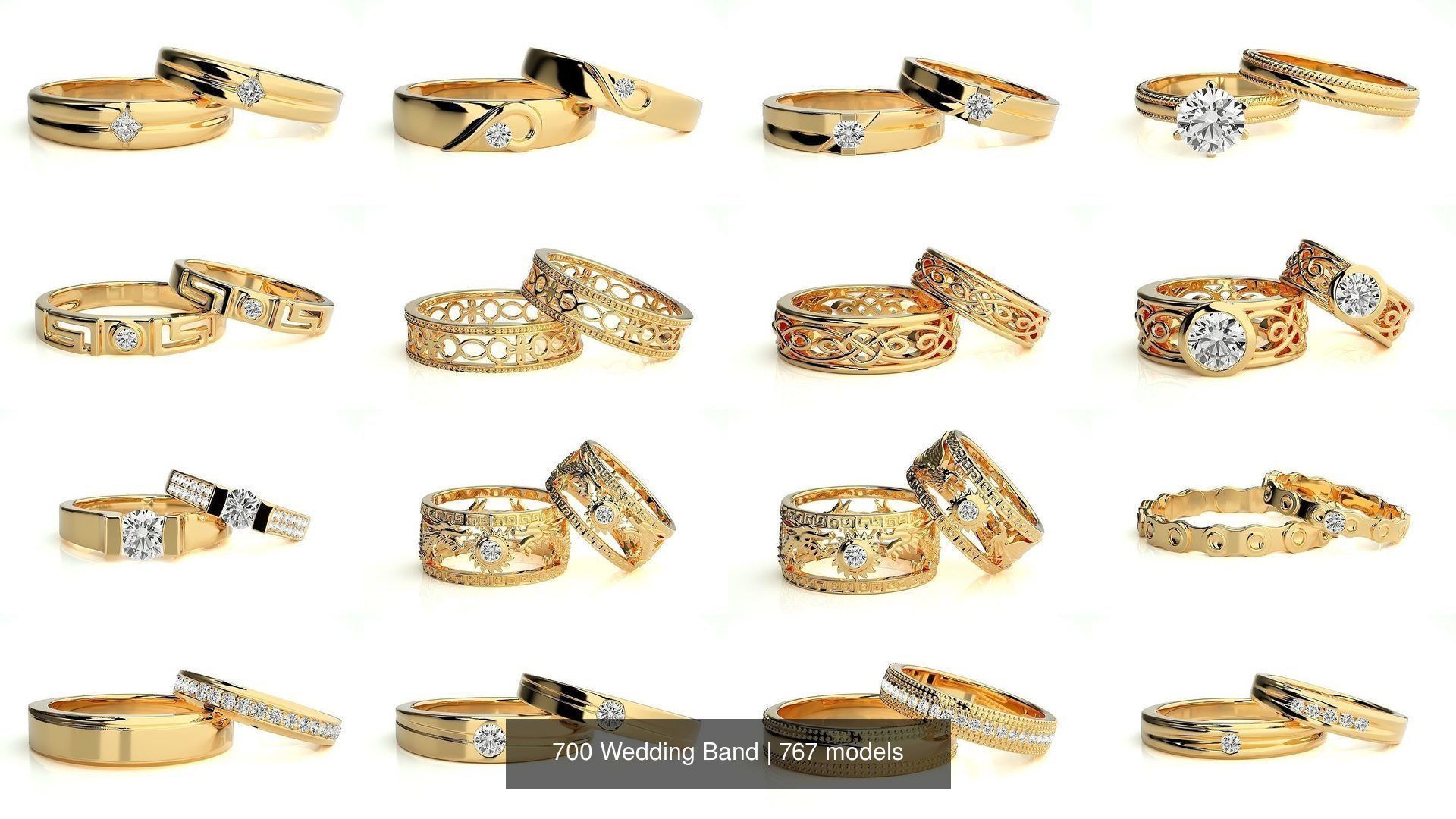 700 Wedding Band 3D Model Collection_6
