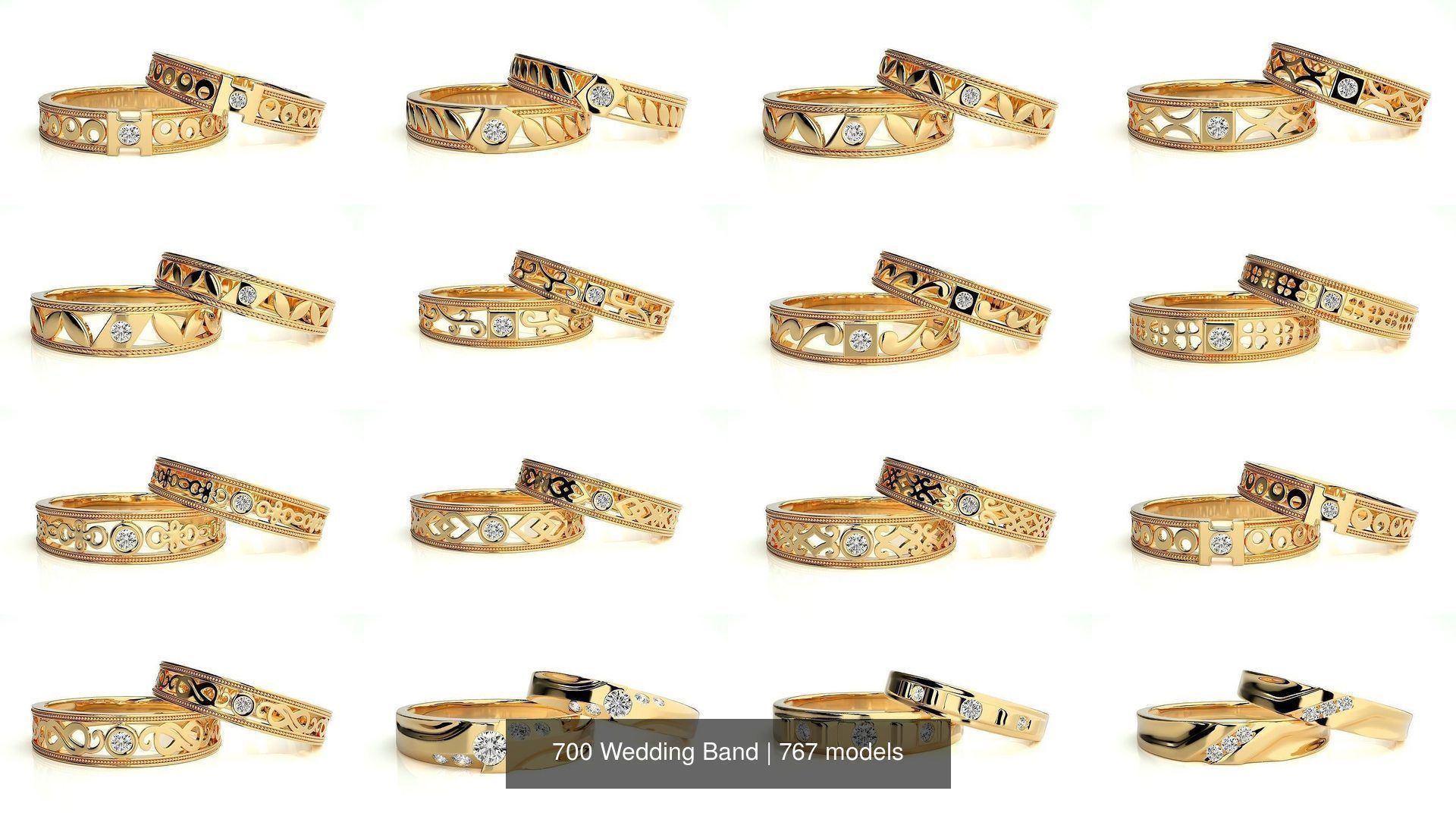 700 Wedding Band 3D Model Collection_127