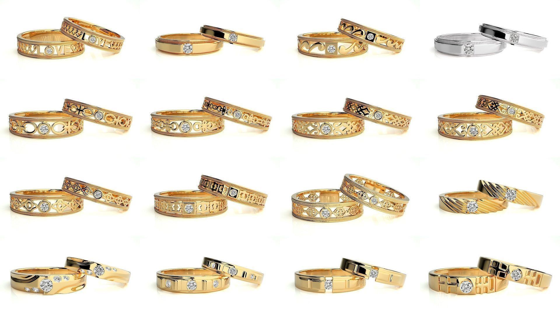 700 Wedding Band 3D Model Collection_1