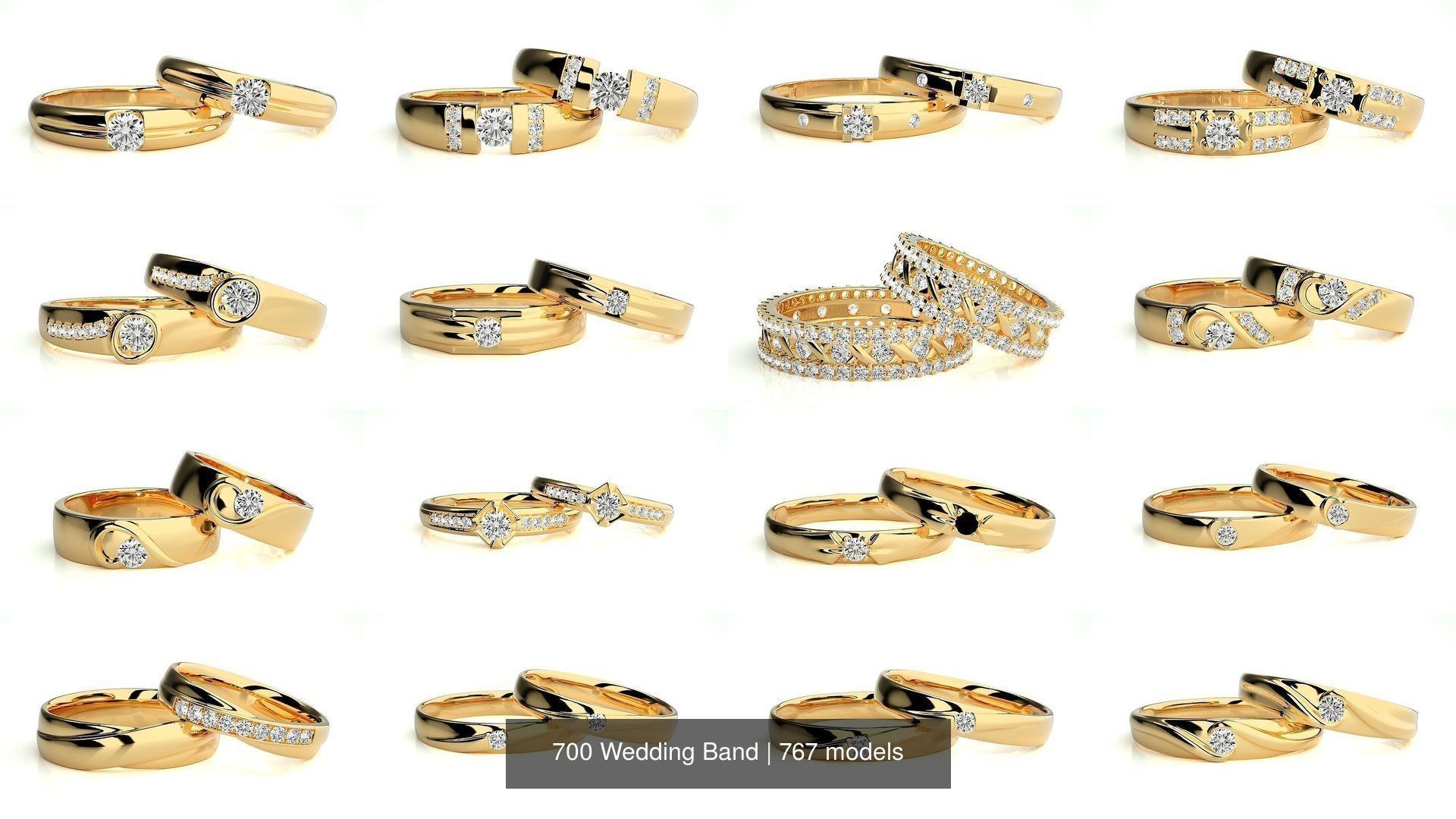 700 Wedding Band 3D Model Collection_91