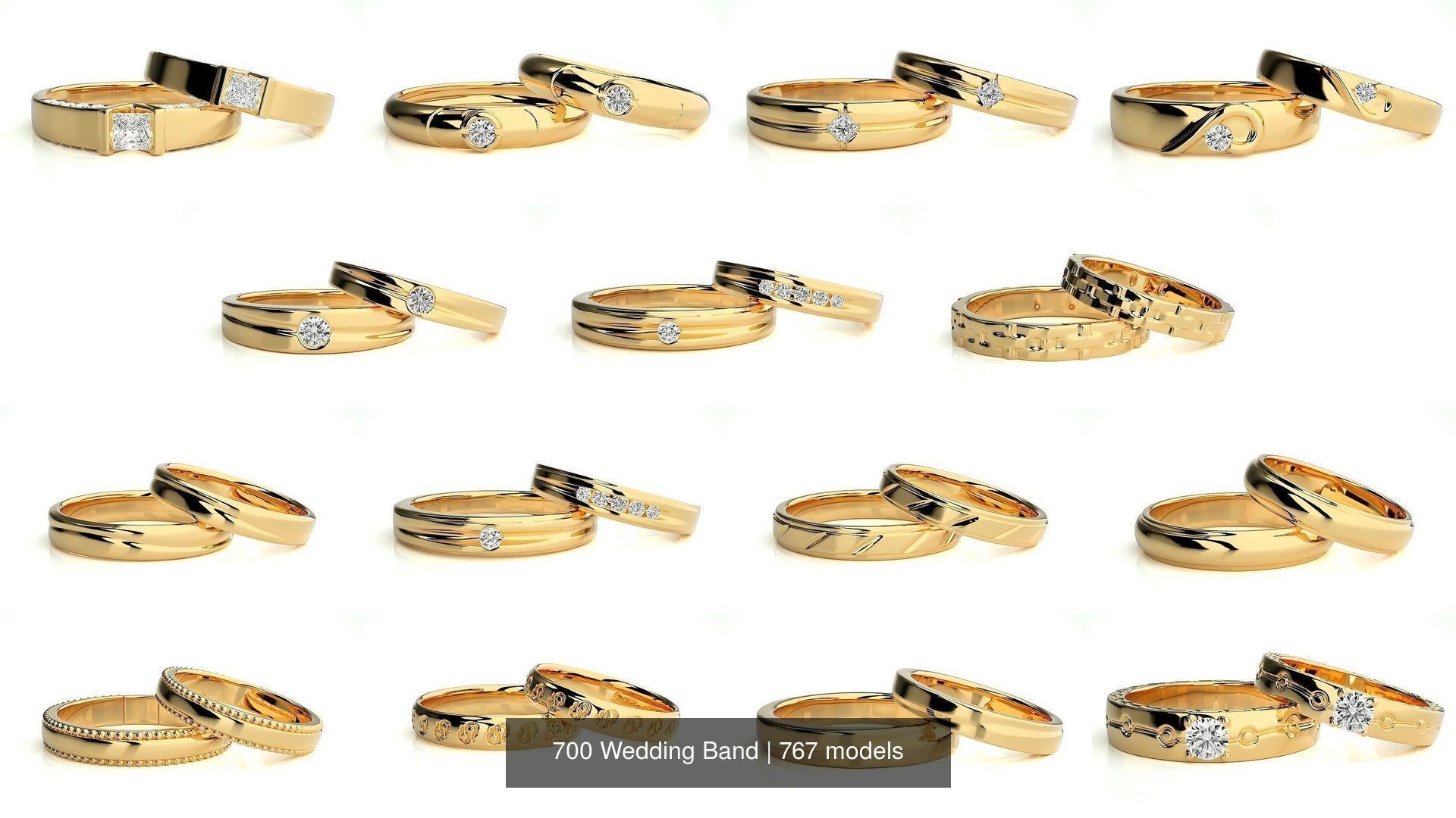 700 Wedding Band 3D Model Collection_79
