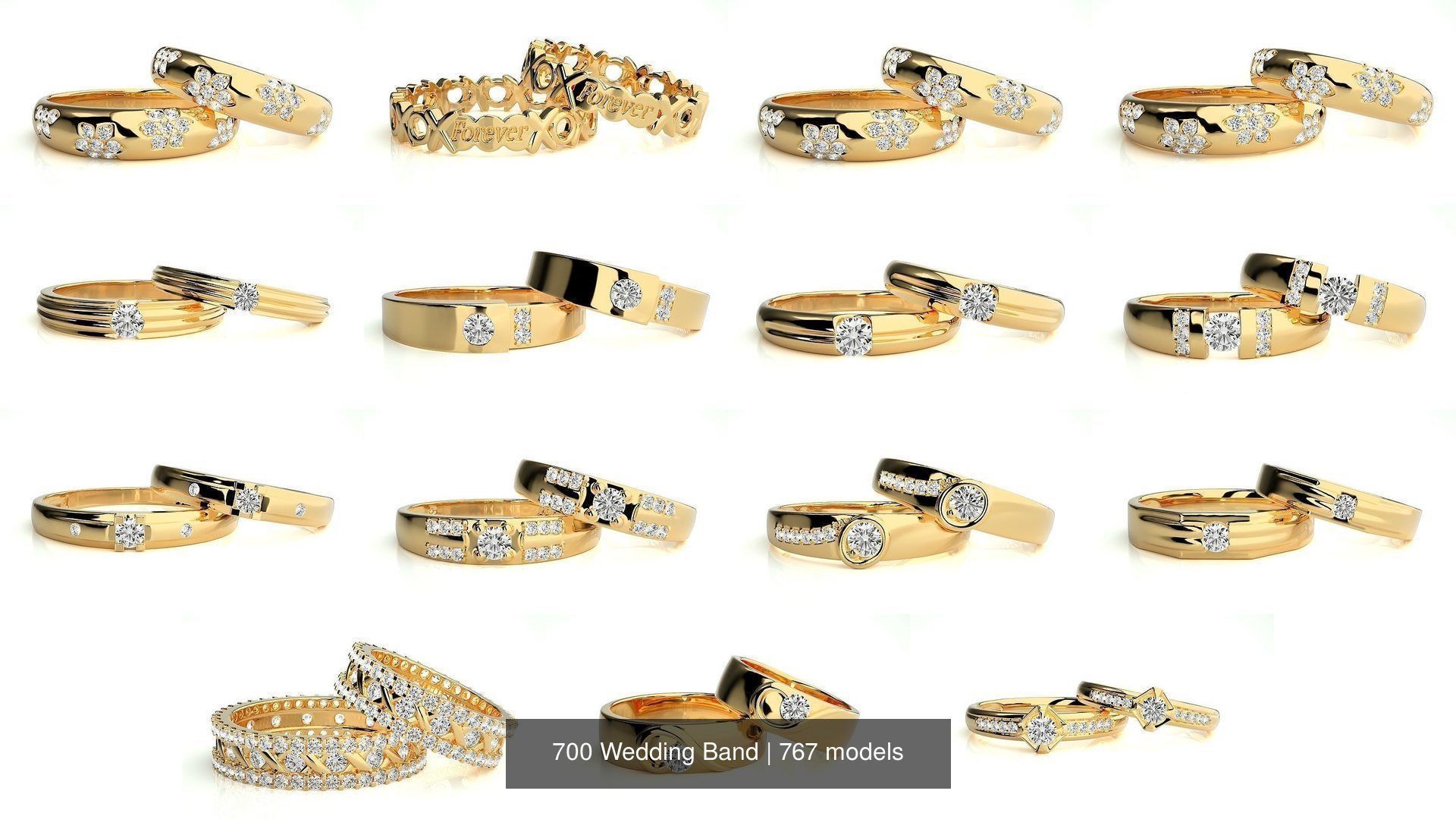 700 Wedding Band 3D Model Collection_85