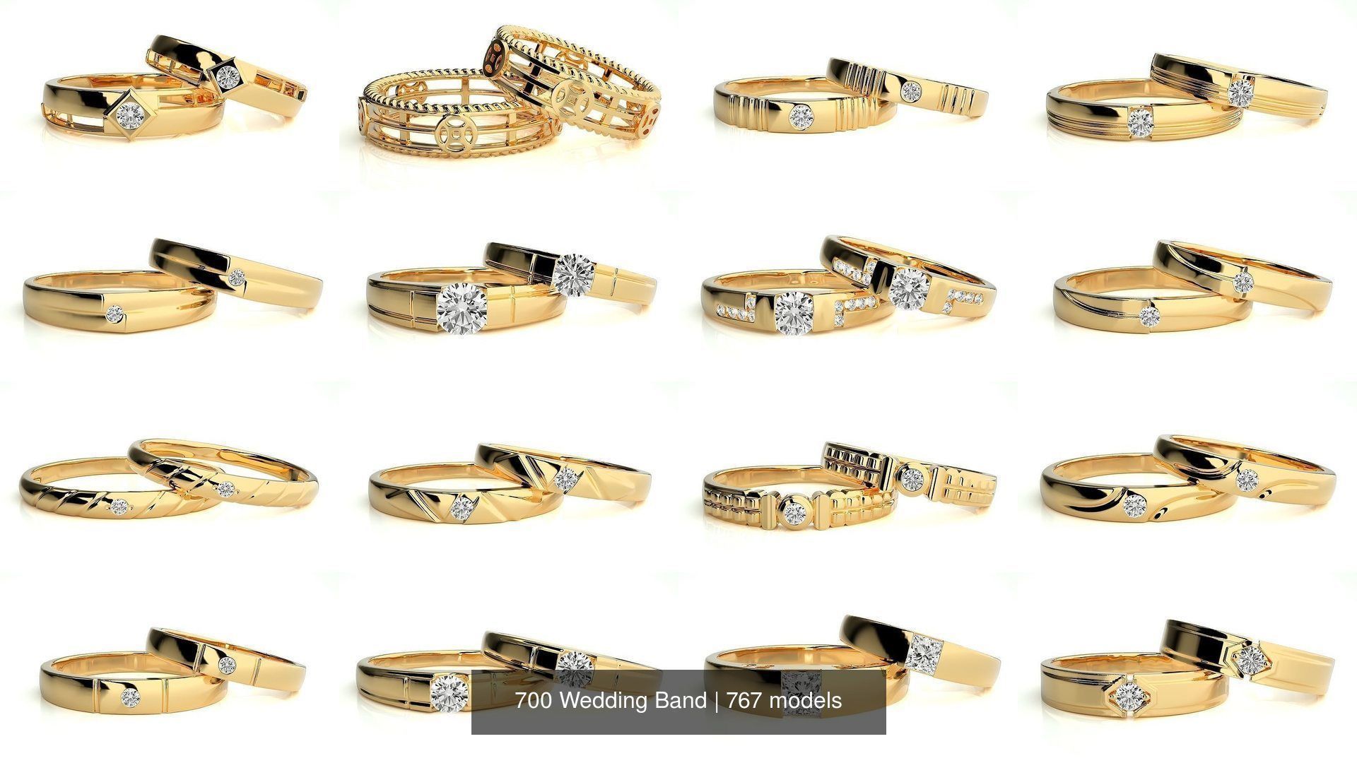 700 Wedding Band 3D Model Collection_14