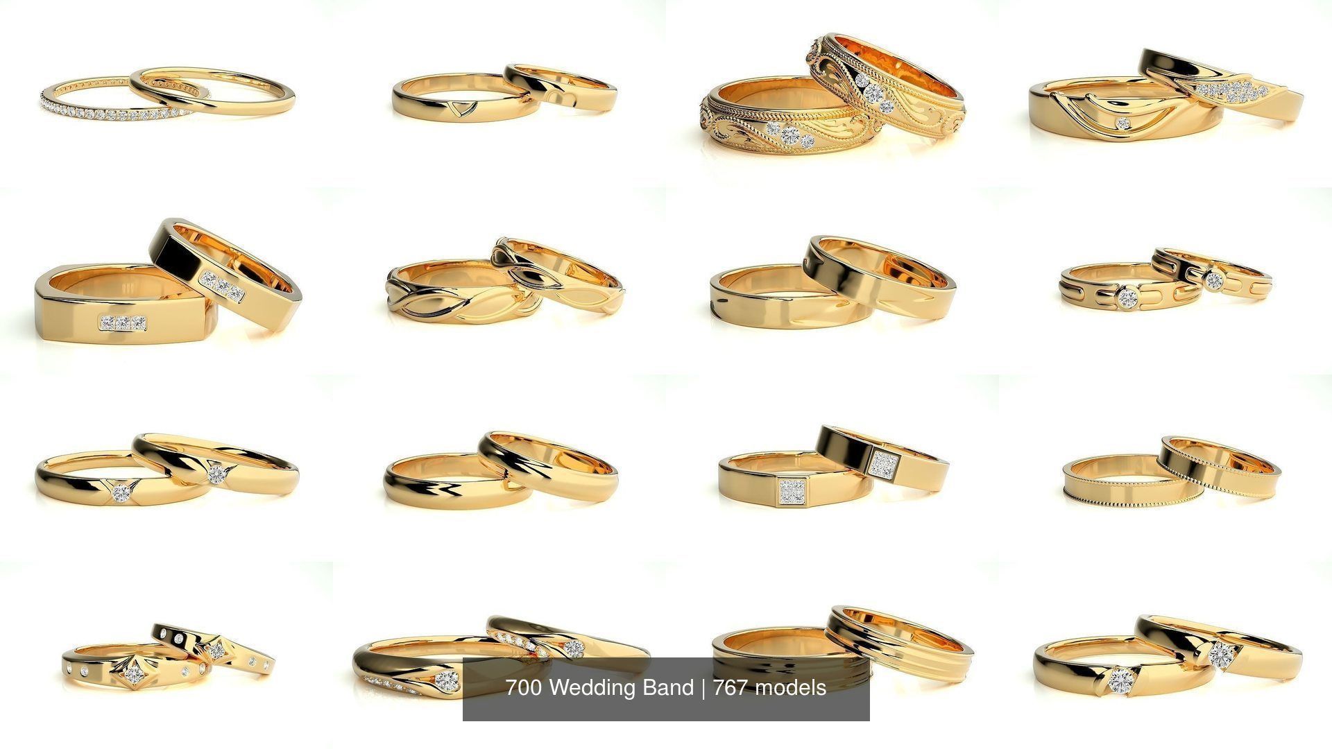 700 Wedding Band 3D Model Collection_46