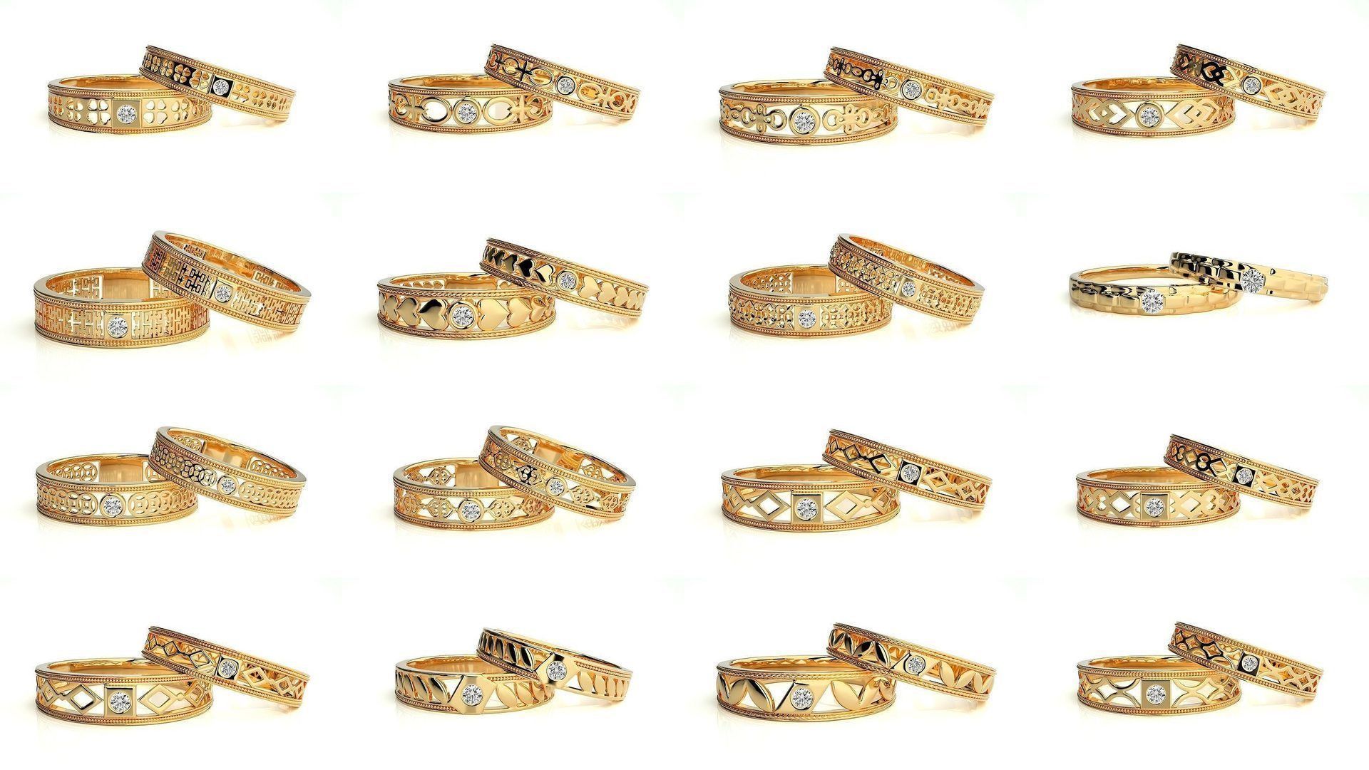 700 Wedding Band 3D Model Collection_95