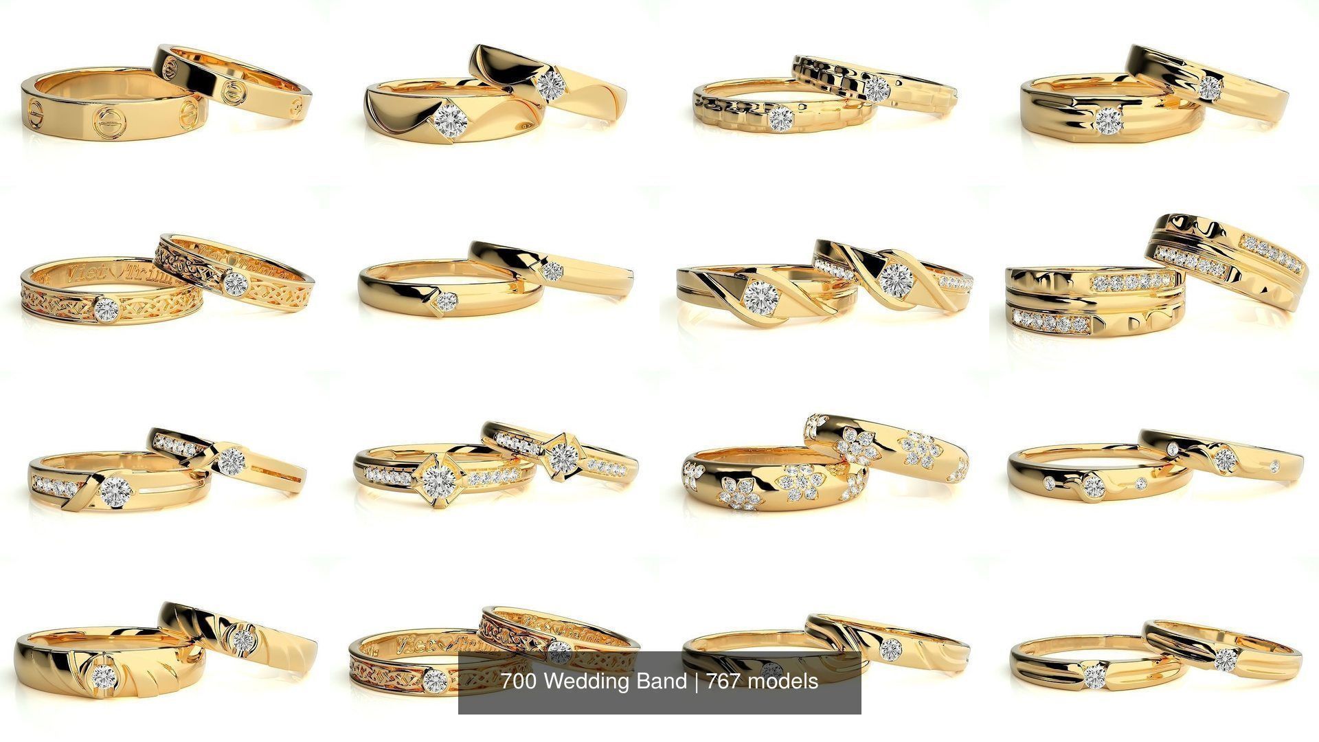 700 Wedding Band 3D Model Collection_115