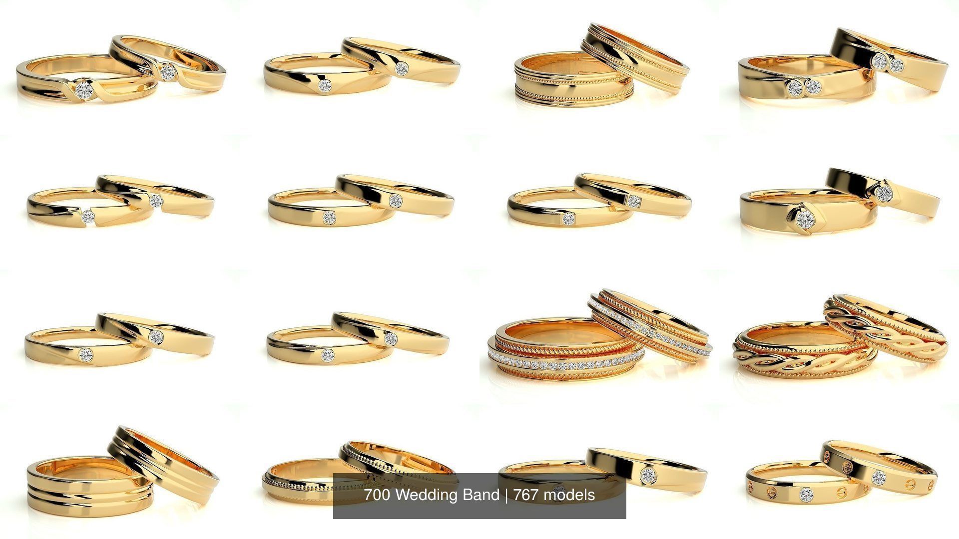 700 Wedding Band 3D Model Collection_52