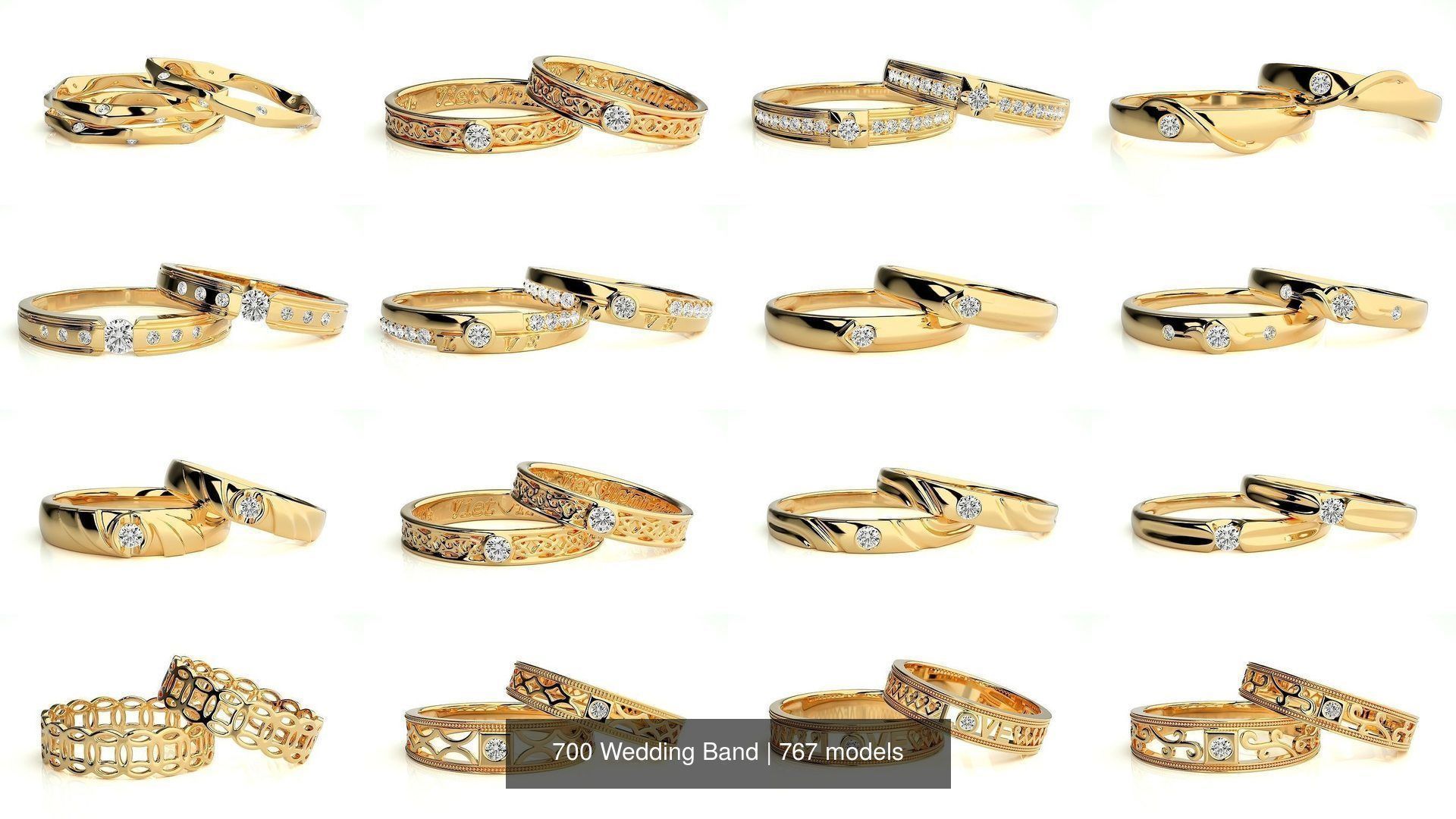 700 Wedding Band 3D Model Collection_118