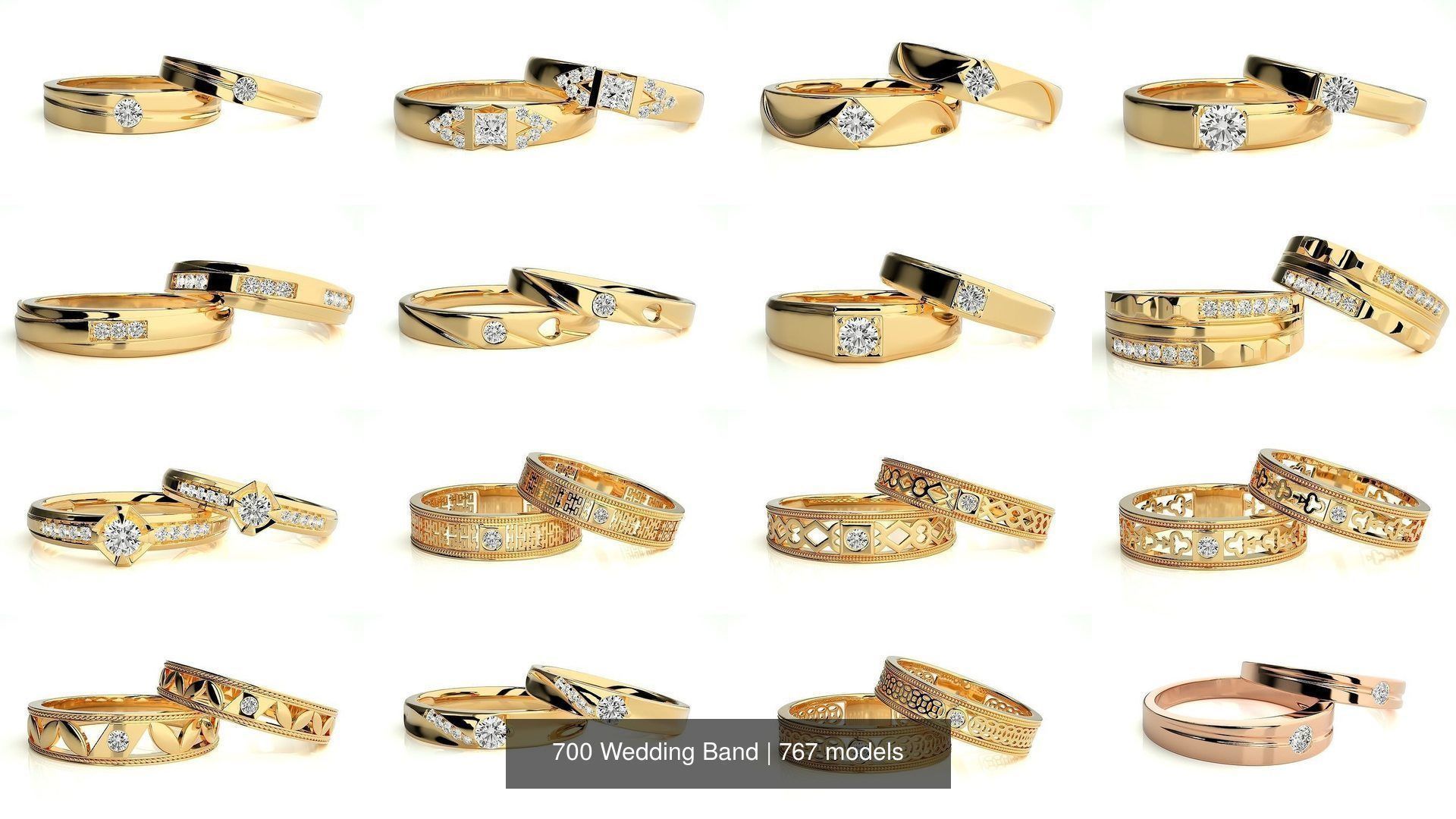 700 Wedding Band 3D Model Collection_130