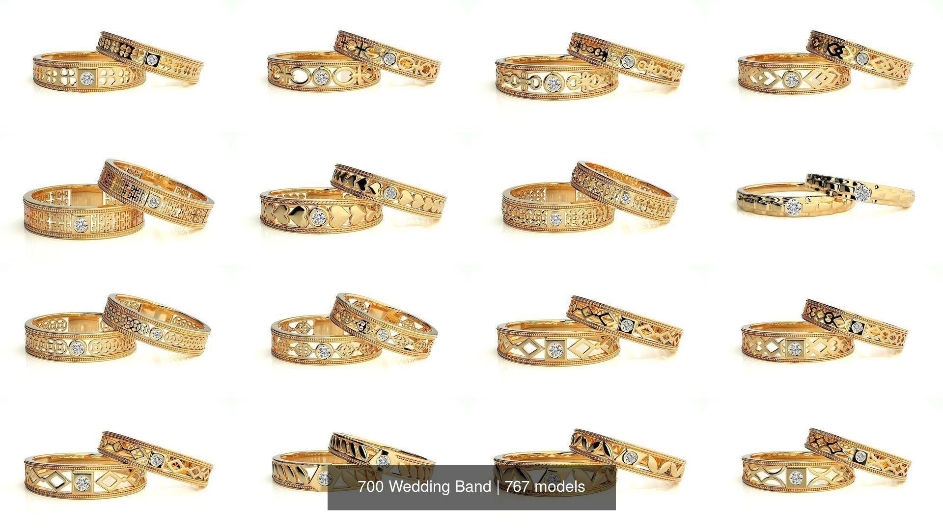 700 Wedding Band 3D Model Collection_97