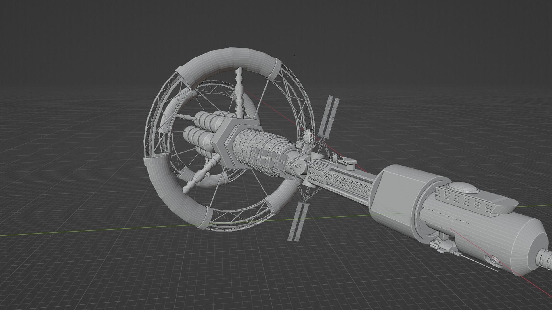 Spacecraft spaceship in space Low-poly 3D model_5