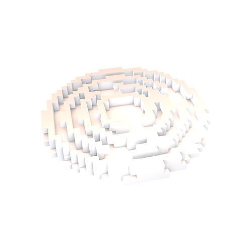 Voxel Circular Labyrinth v1 004 Low-poly 3D model